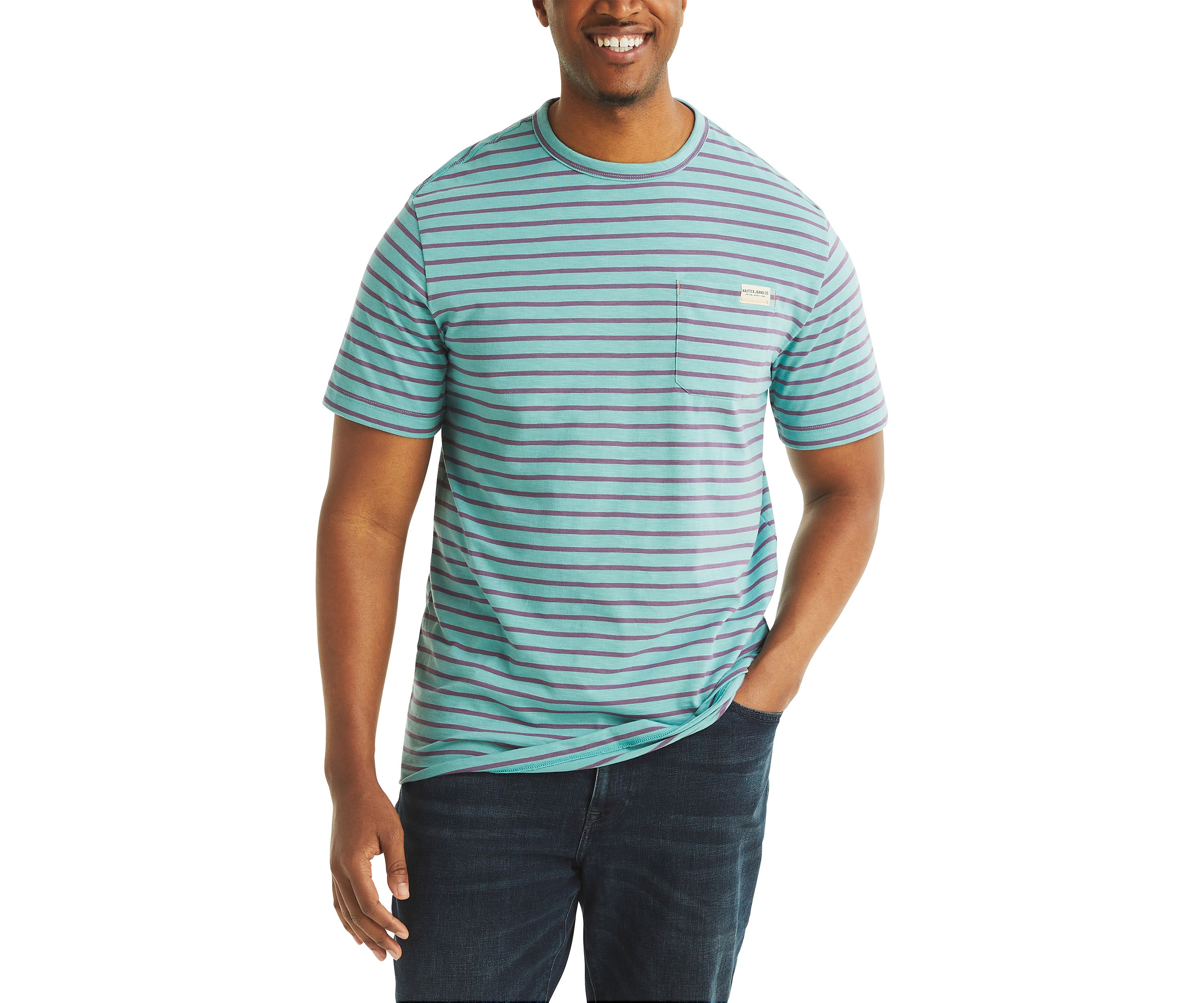 Big & Tall Striped Crew Neck T-Shirt