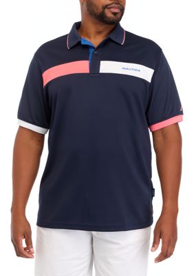 Big & Tall Short Sleeve Navtech Color Block Polo Shirt