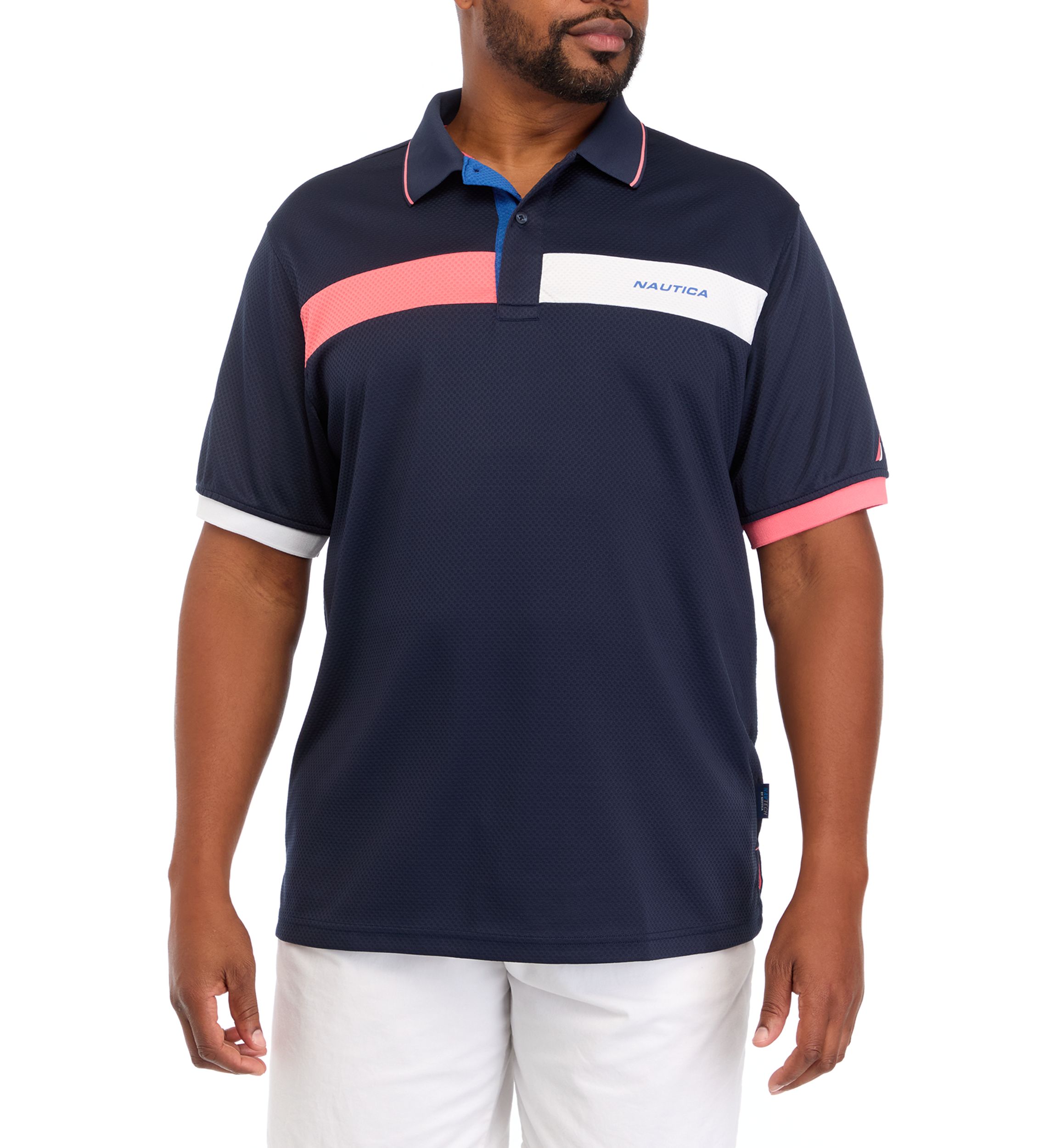 Big & Tall Short Sleeve Navtech Color Block Polo Shirt