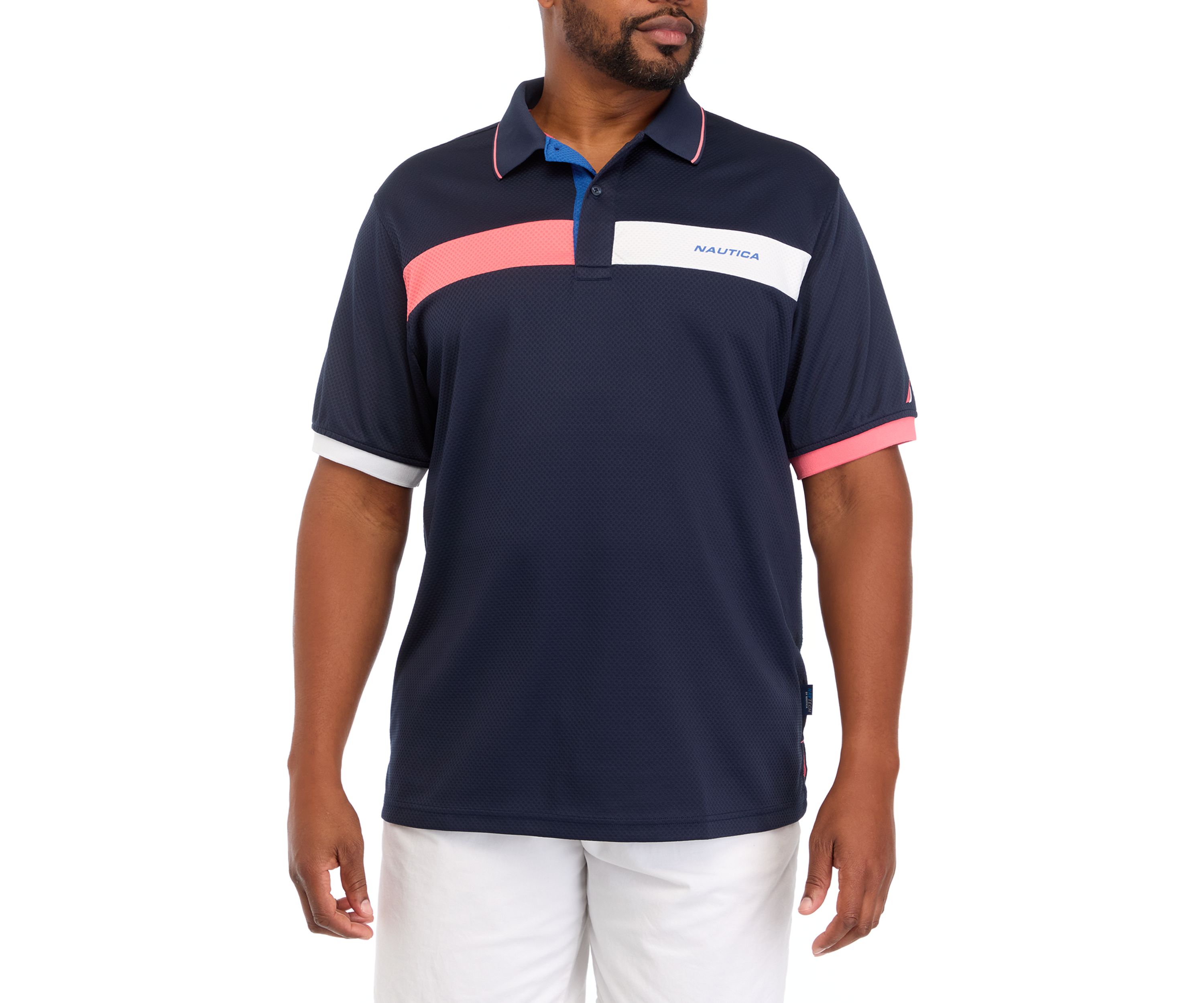 Big & Tall Short Sleeve Navtech Color Block Polo Shirt