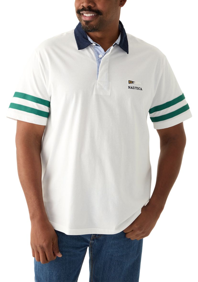 Big & Tall Short Sleeve Rugby Stripe Polo Shirt 