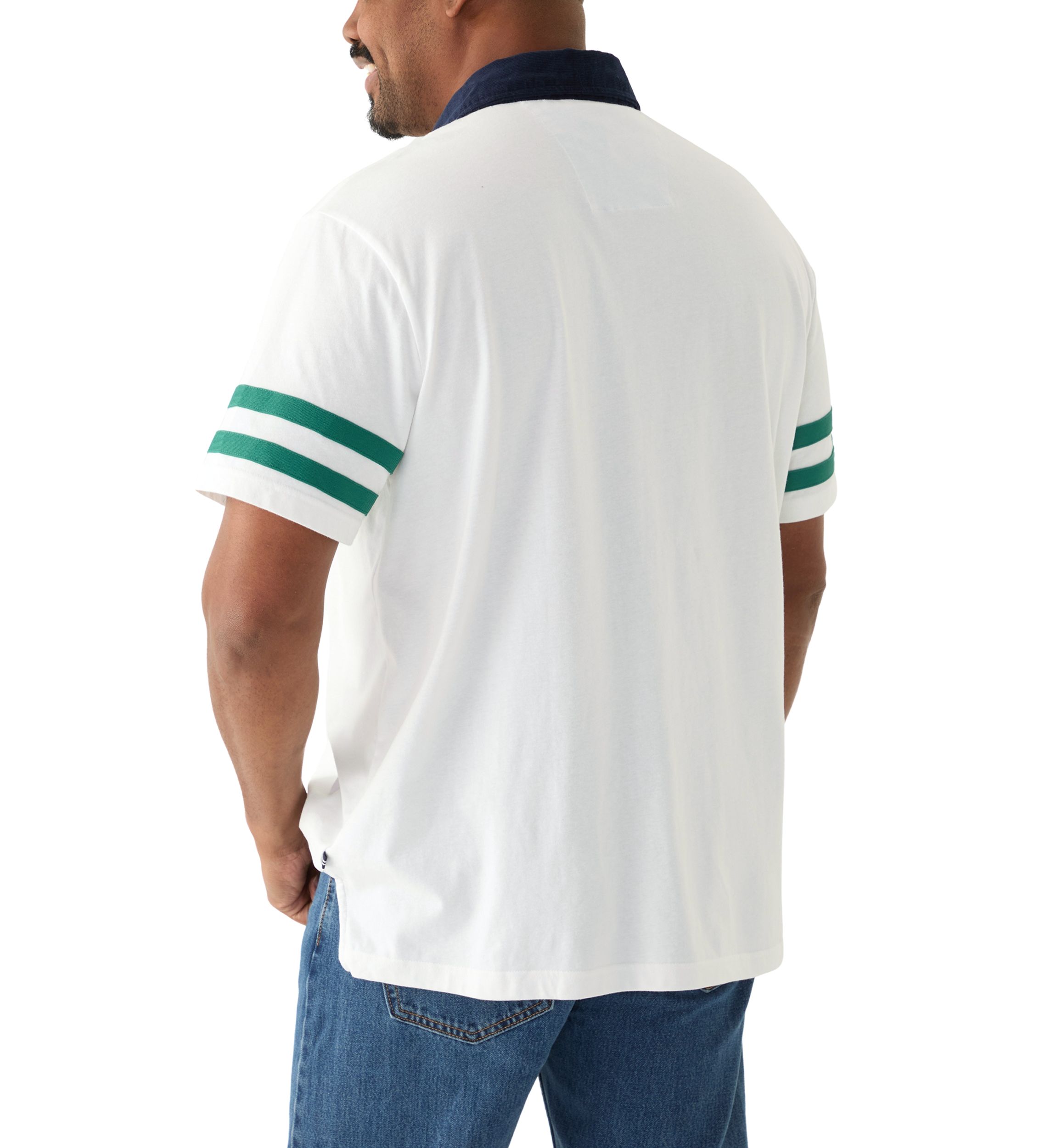 Big & Tall Short Sleeve Rugby Stripe Polo Shirt 