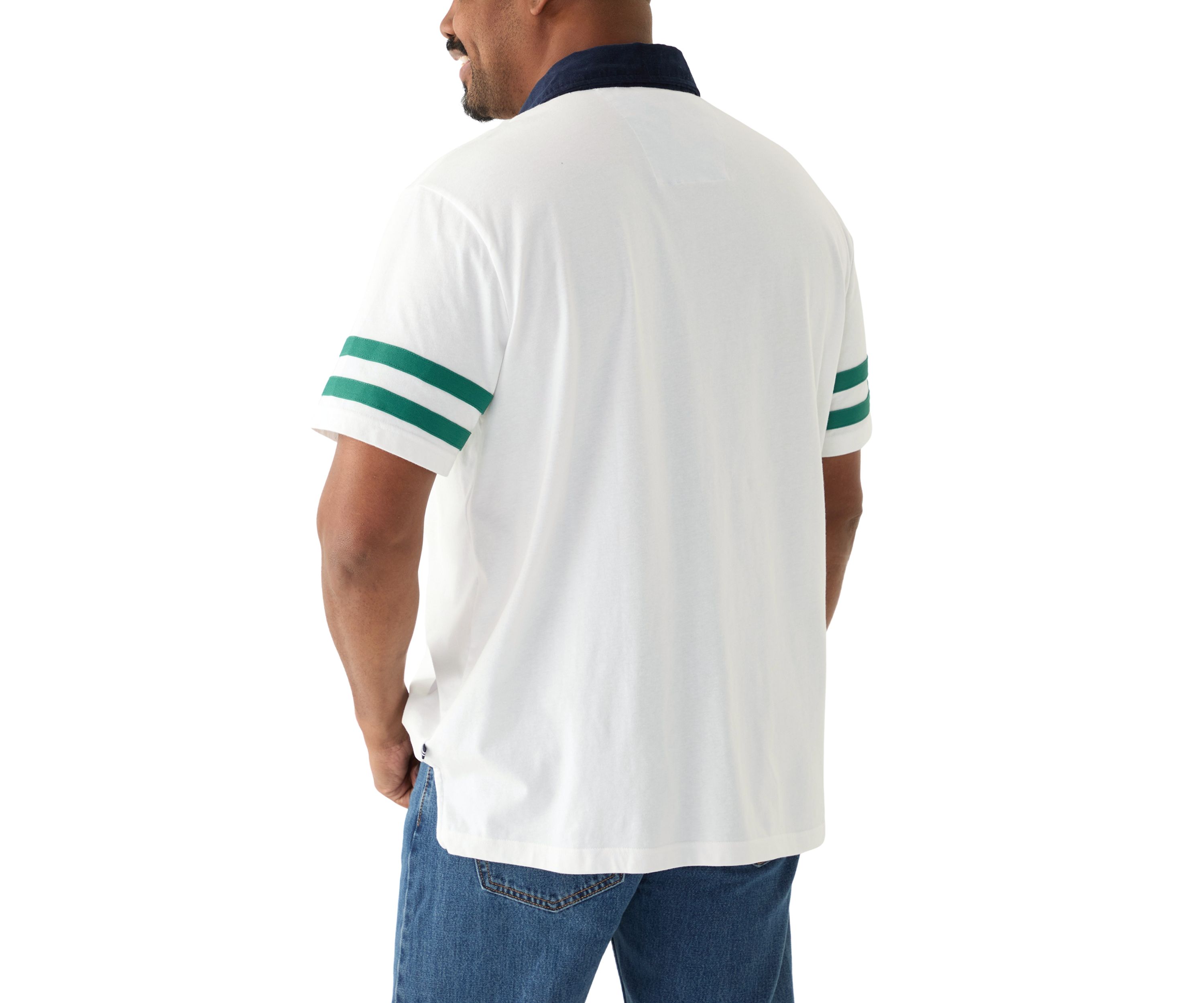 Big & Tall Short Sleeve Rugby Stripe Polo Shirt 
