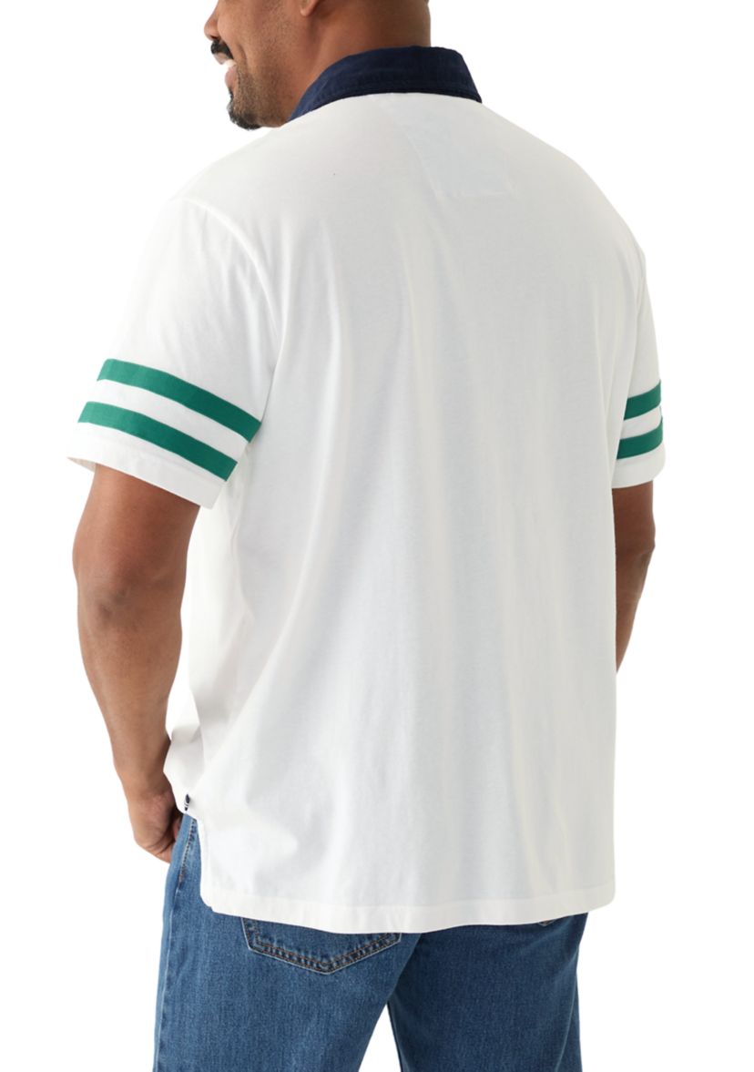 Big & Tall Short Sleeve Rugby Stripe Polo Shirt 