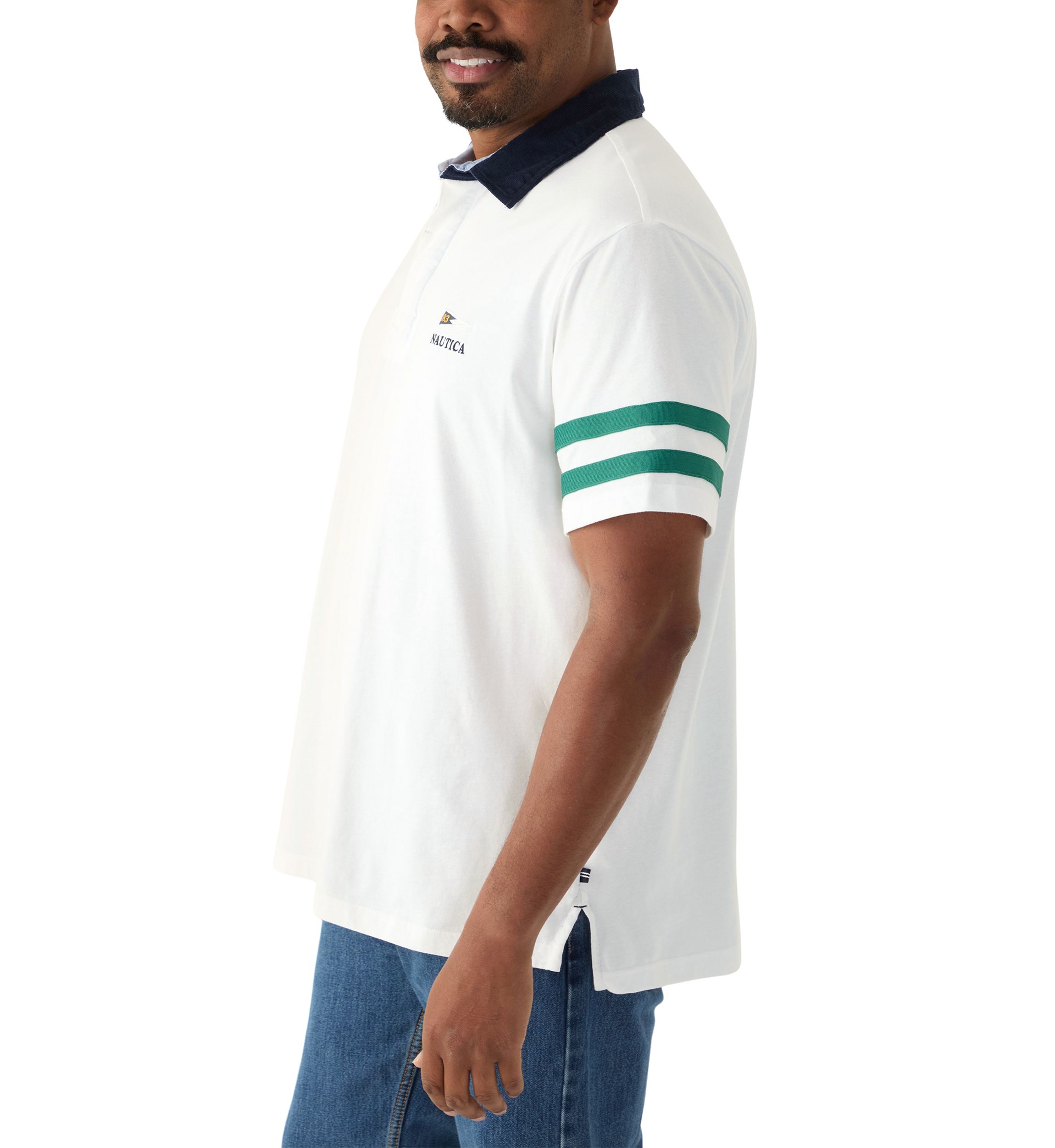 Big & Tall Short Sleeve Rugby Stripe Polo Shirt 