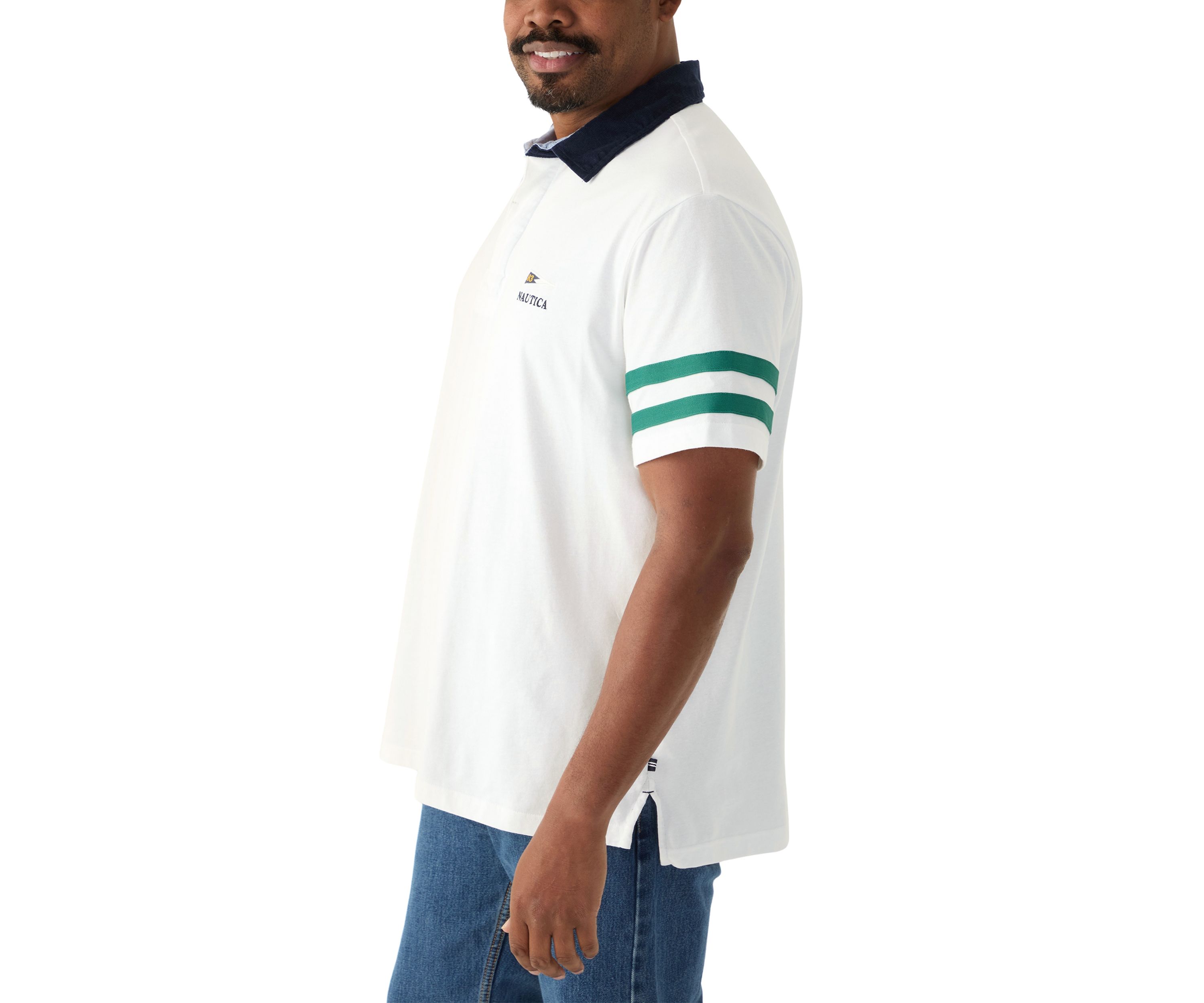 Big & Tall Short Sleeve Rugby Stripe Polo Shirt 