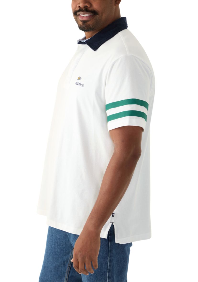 Big & Tall Short Sleeve Rugby Stripe Polo Shirt 