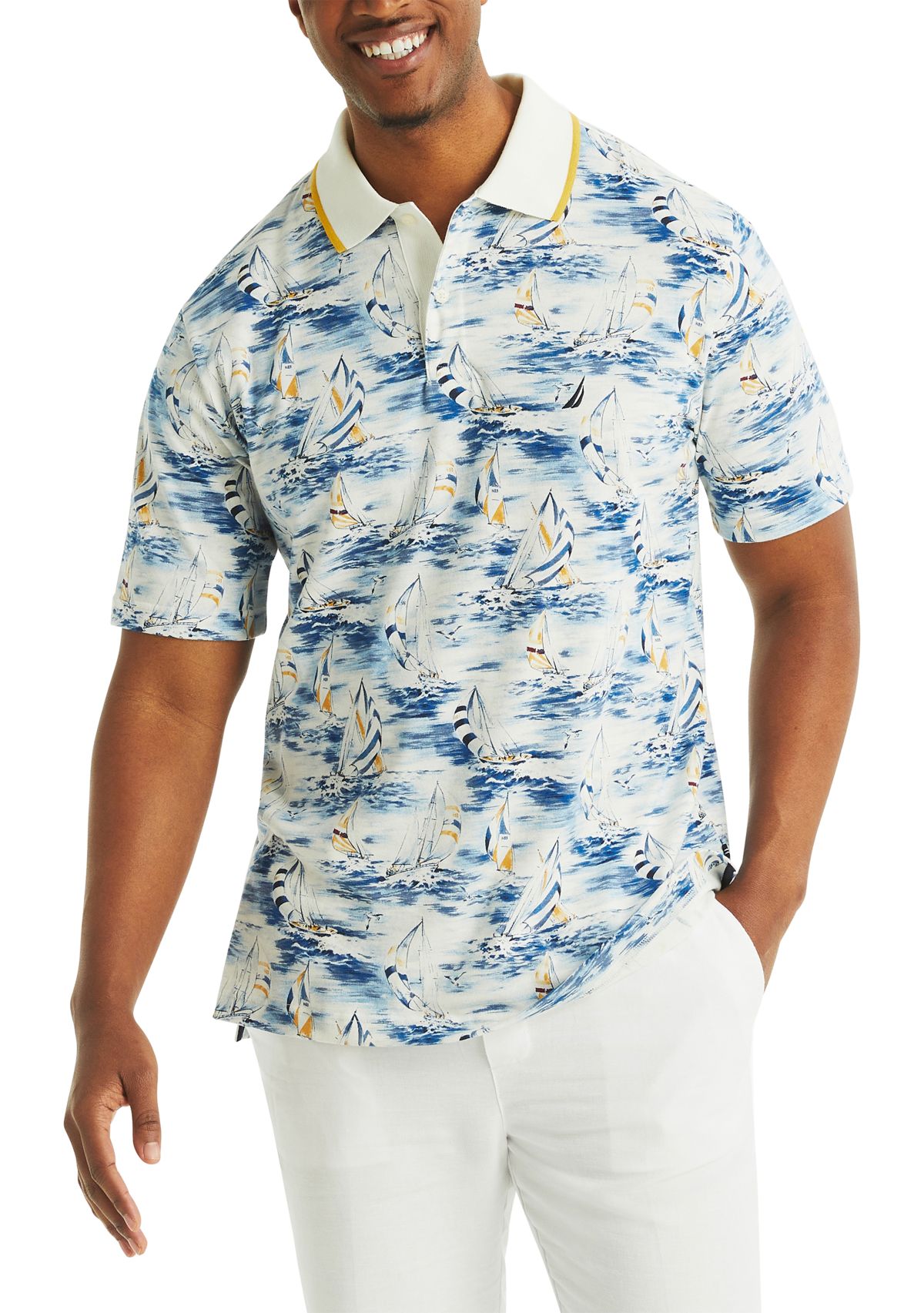 Big & Tall Classic Fit Printed Polo Shirt 