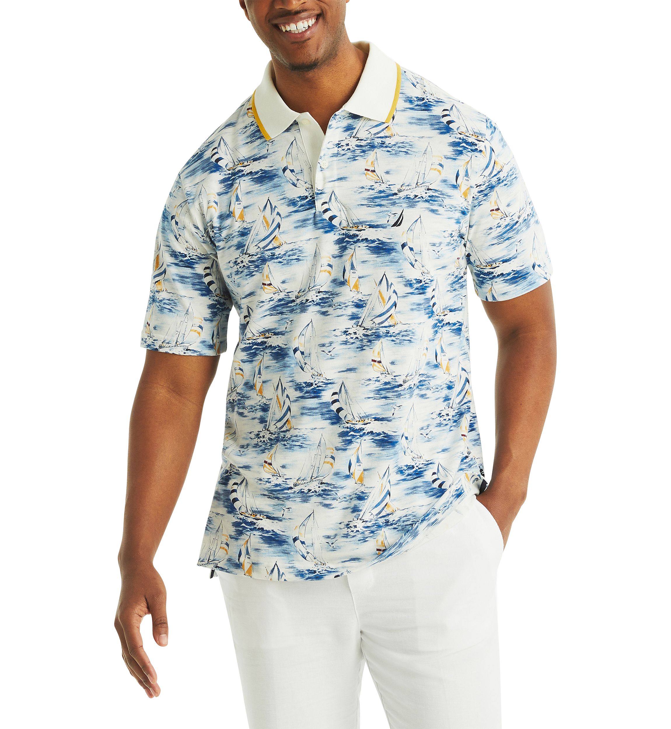 Big & Tall Classic Fit Printed Polo Shirt 