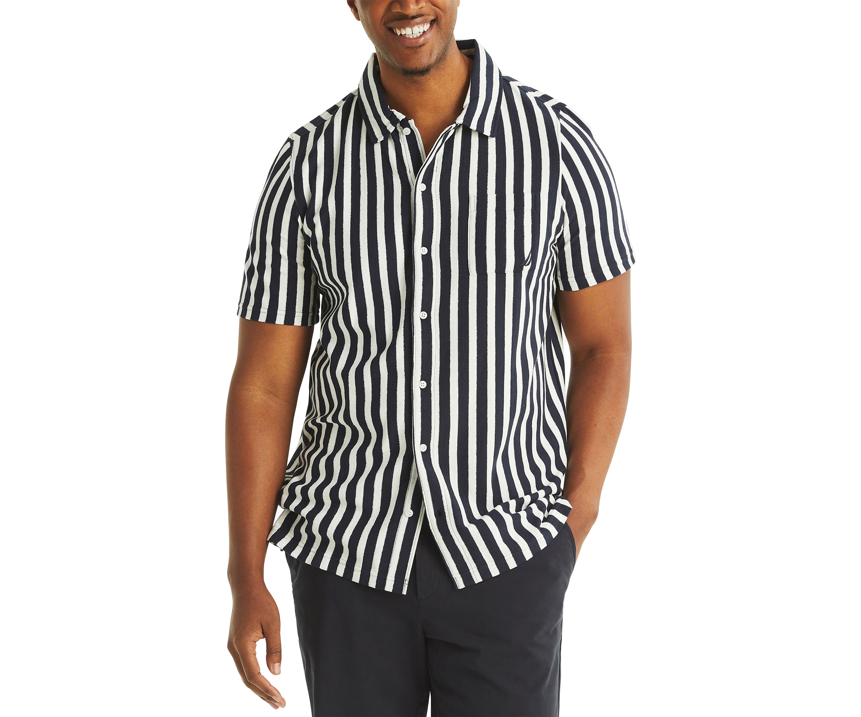 Big & Tall Striped Button-Down Shirt