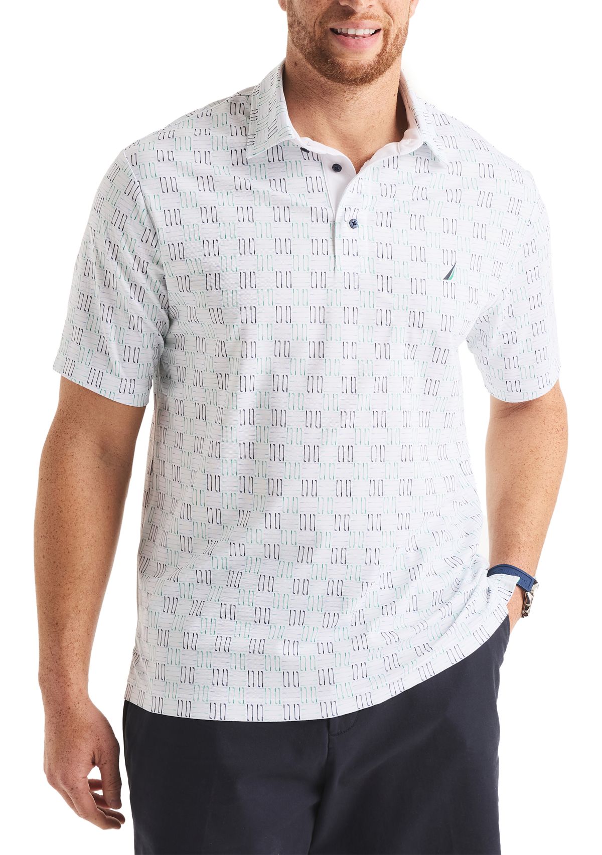 Big & Tall Classic Fit Printed Golf Polo Shirt