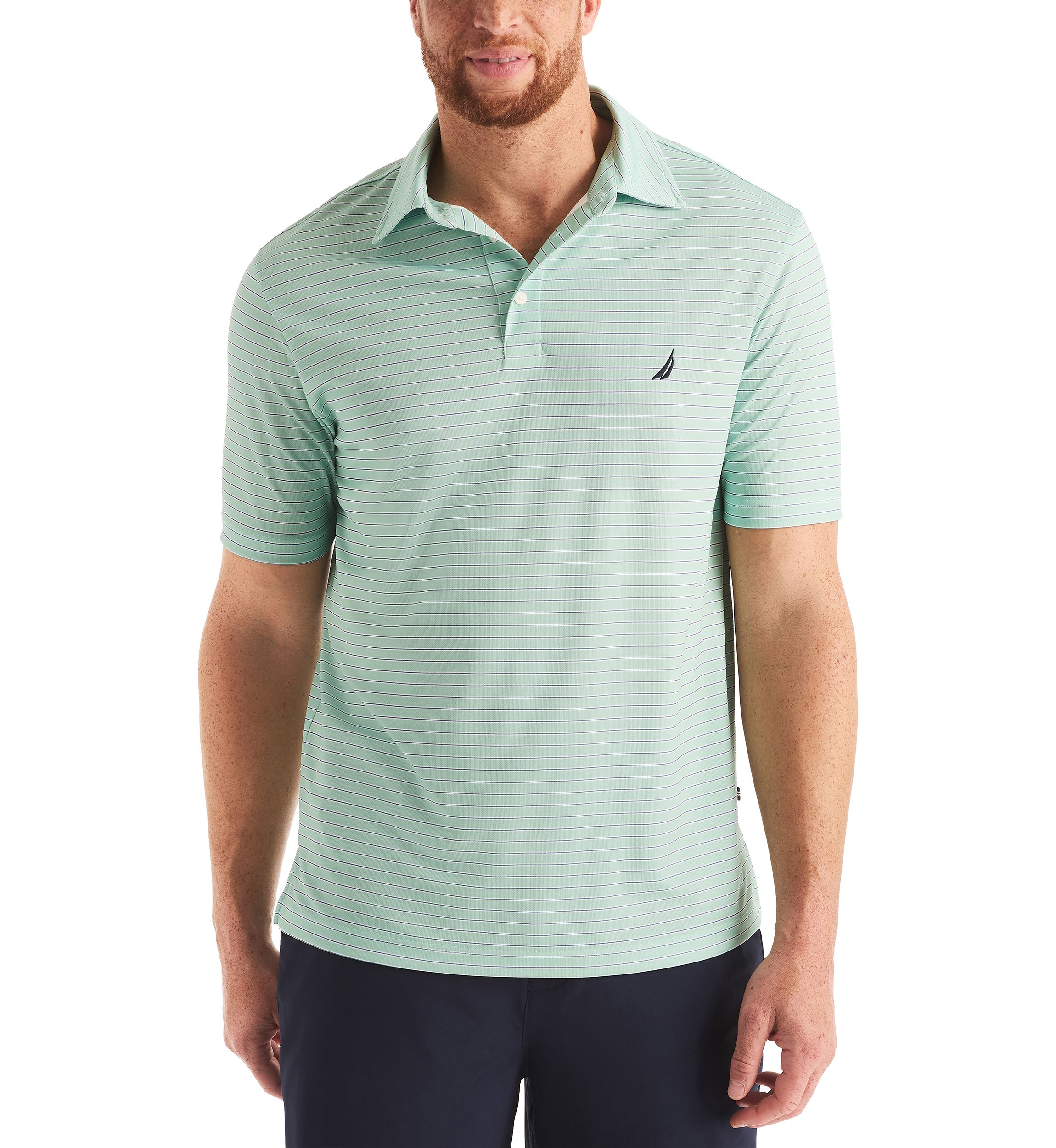 Big & Tall Beach Boys x Nautica Short Sleeve Performance Stripe Polo Shirt