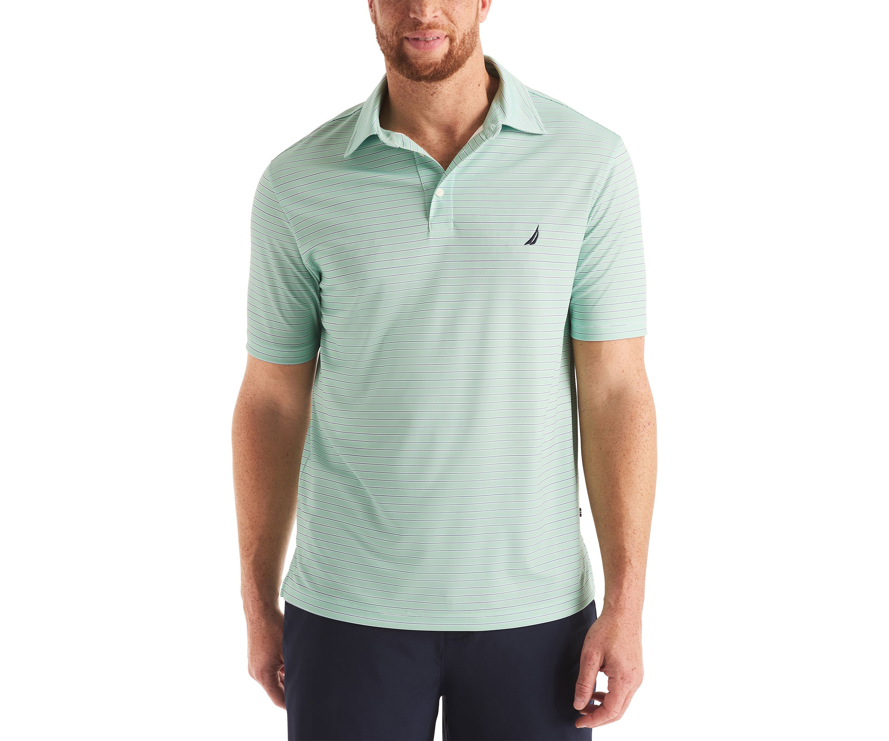 Big & Tall Beach Boys x Nautica Short Sleeve Performance Stripe Polo Shirt