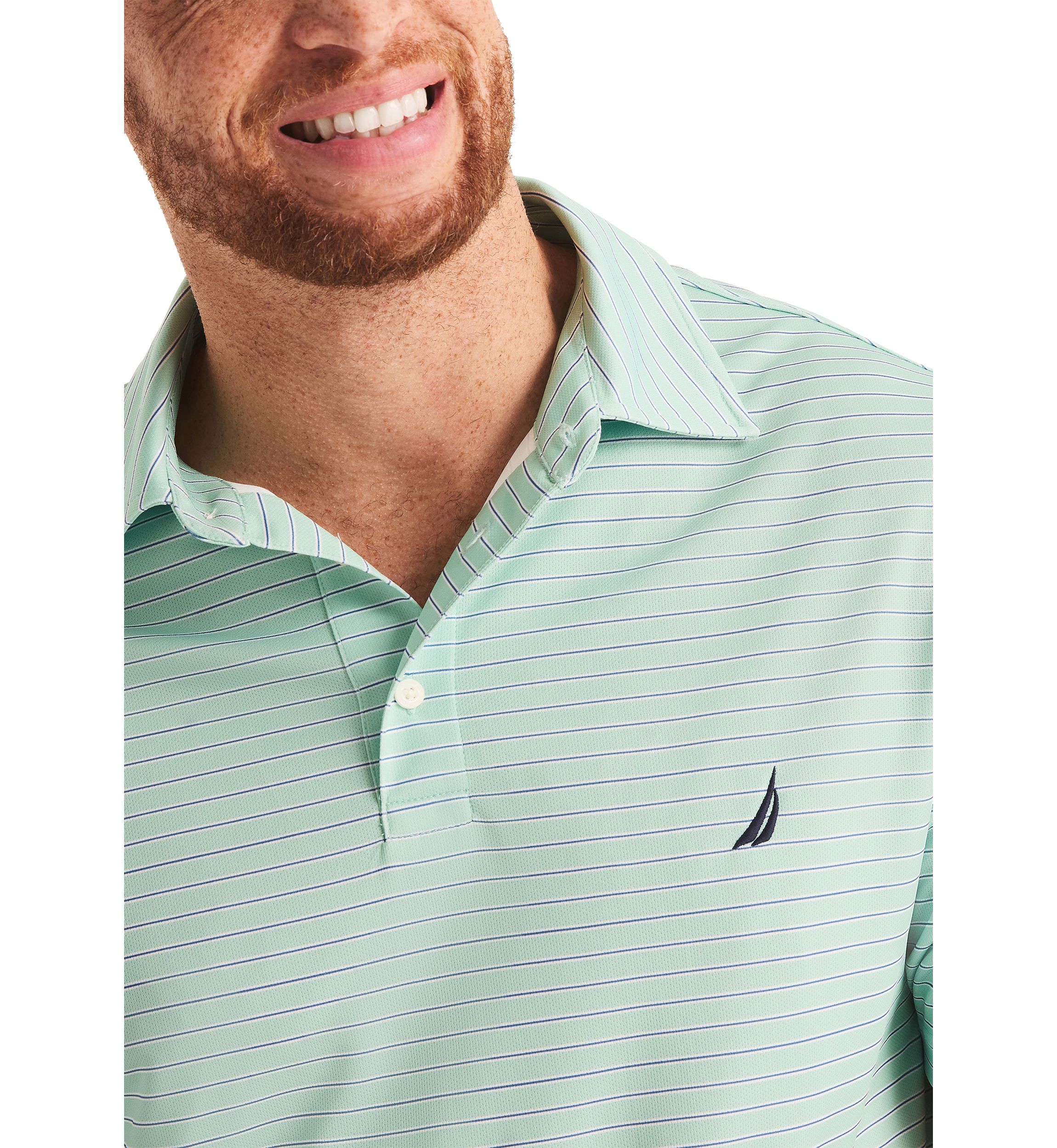 Big & Tall Beach Boys x Nautica Short Sleeve Performance Stripe Polo Shirt
