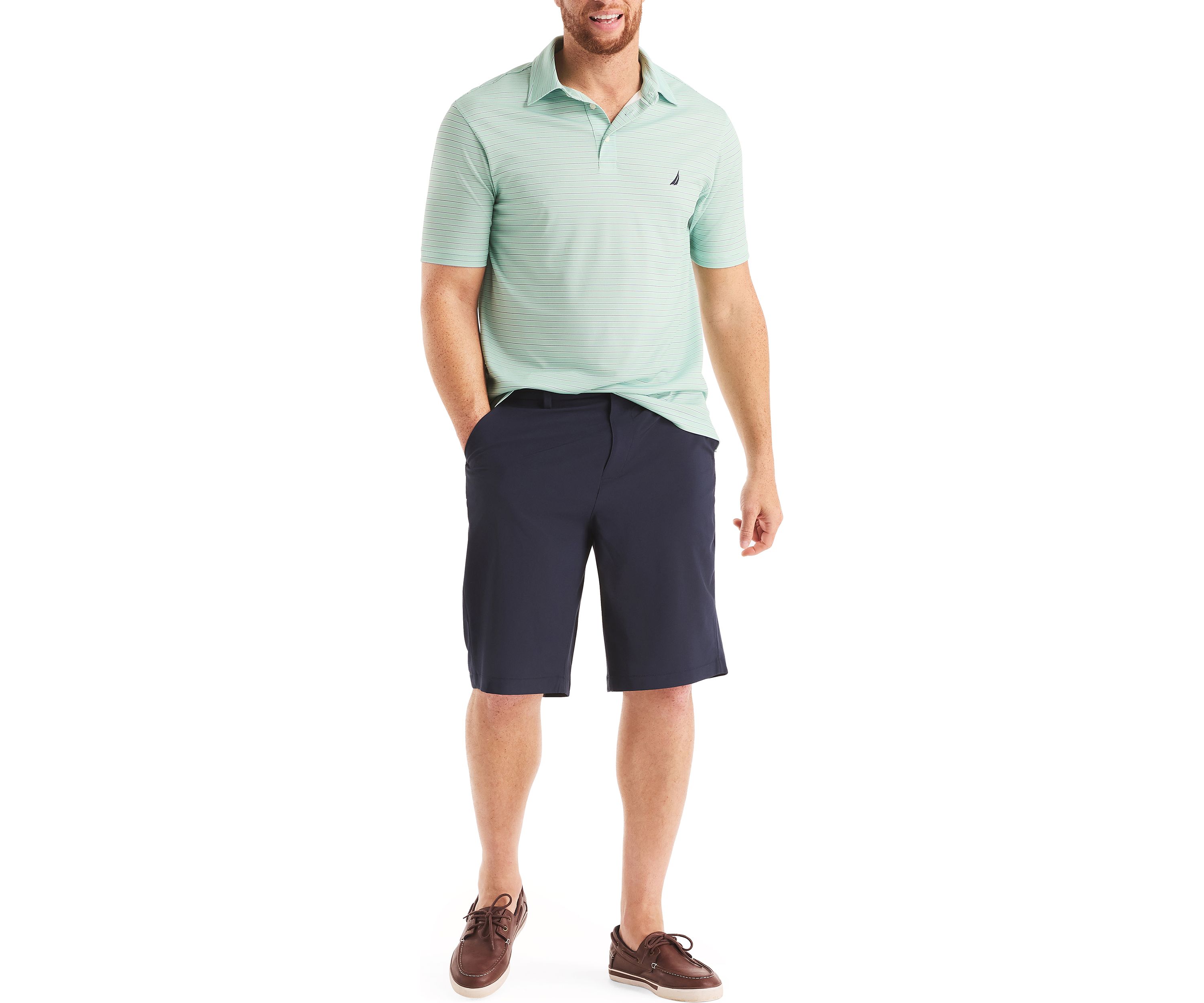 Big & Tall Beach Boys x Nautica Short Sleeve Performance Stripe Polo Shirt
