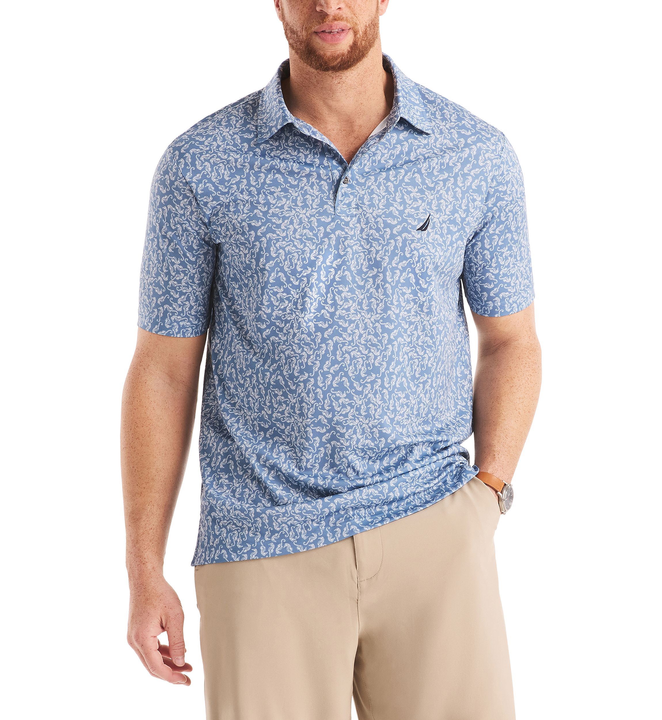 Big & Tall Printed Classic Fit Golf Polo Shirt