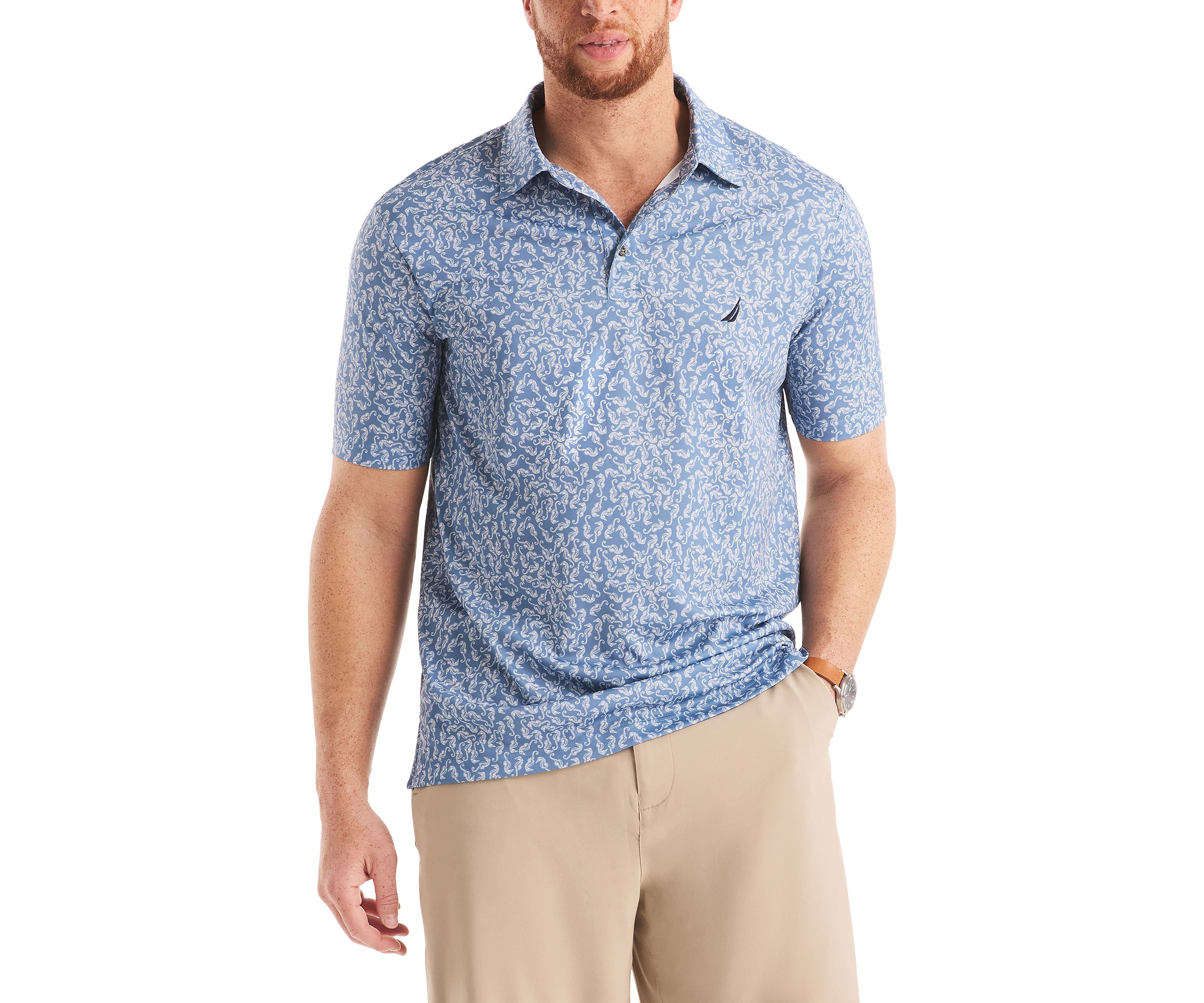 Big & Tall Printed Classic Fit Golf Polo Shirt