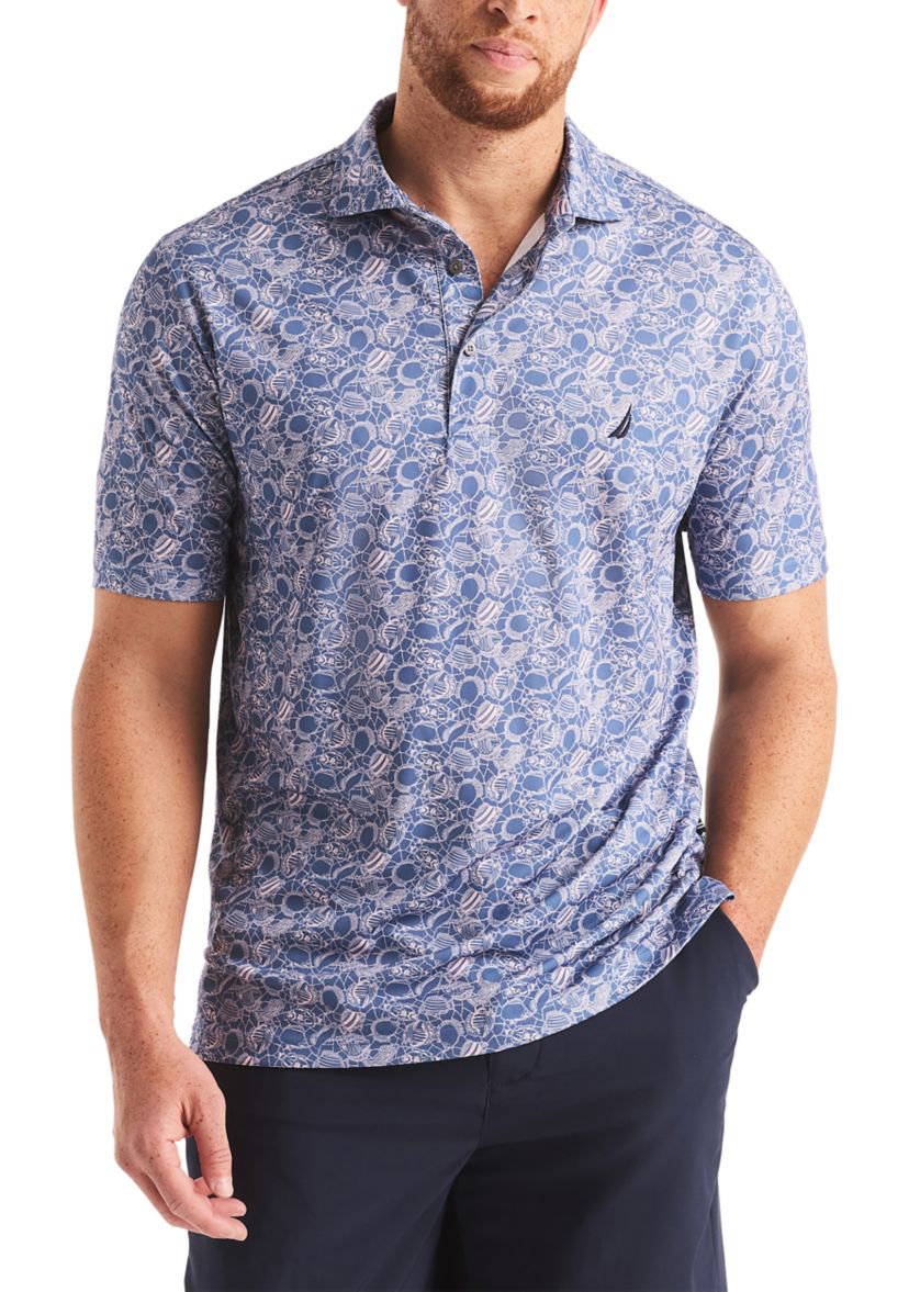 Big & Tall Beach Boys x Nautica Short Sleeve Performance Tropic Fish Print Polo Shirt