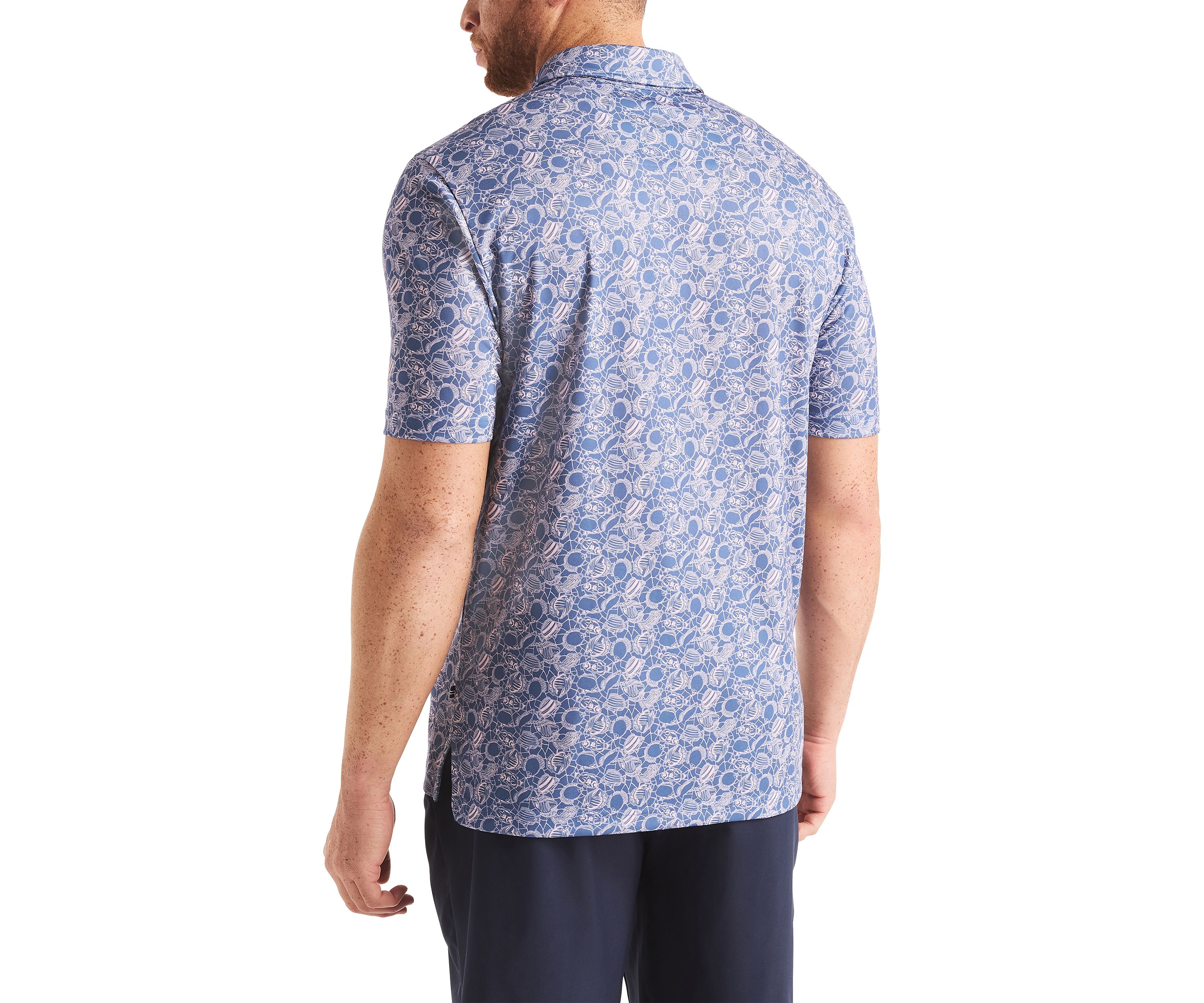 Big & Tall Beach Boys x Nautica Short Sleeve Performance Tropic Fish Print Polo Shirt