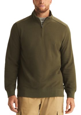 Nautica Men's Big & Tall Pique Fleece 1/4 Zip Sweatshirt, 3XL Tall