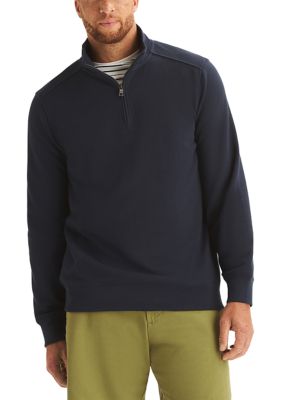 Nautica Men's Big & Tall Pique Fleece 1/4 Zip Sweatshirt, Navy Blue, 3XL Big