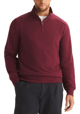 Nautica Men's Big & Tall Pique Fleece 1/4 Zip Sweatshirt, 2XL Tall