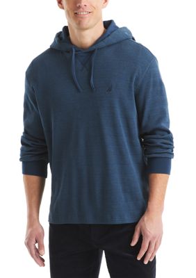 Nautica Men's Big & Tall Long Sleeve Waffle Hoodie, Blue, 4XL Big