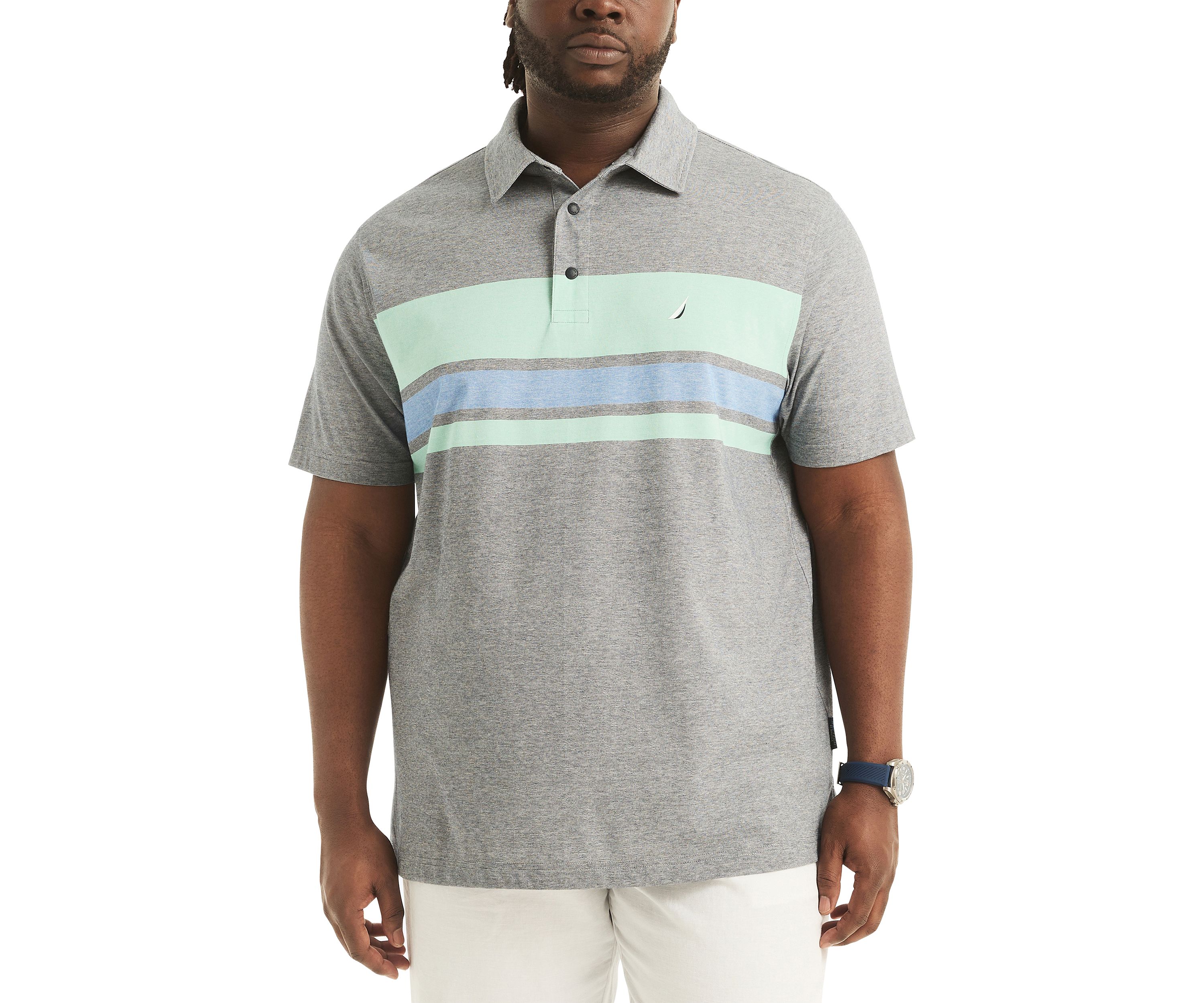Big & Tall Navtech Sustainably Crafted Striped Classic Fit Deck Polo Shirt