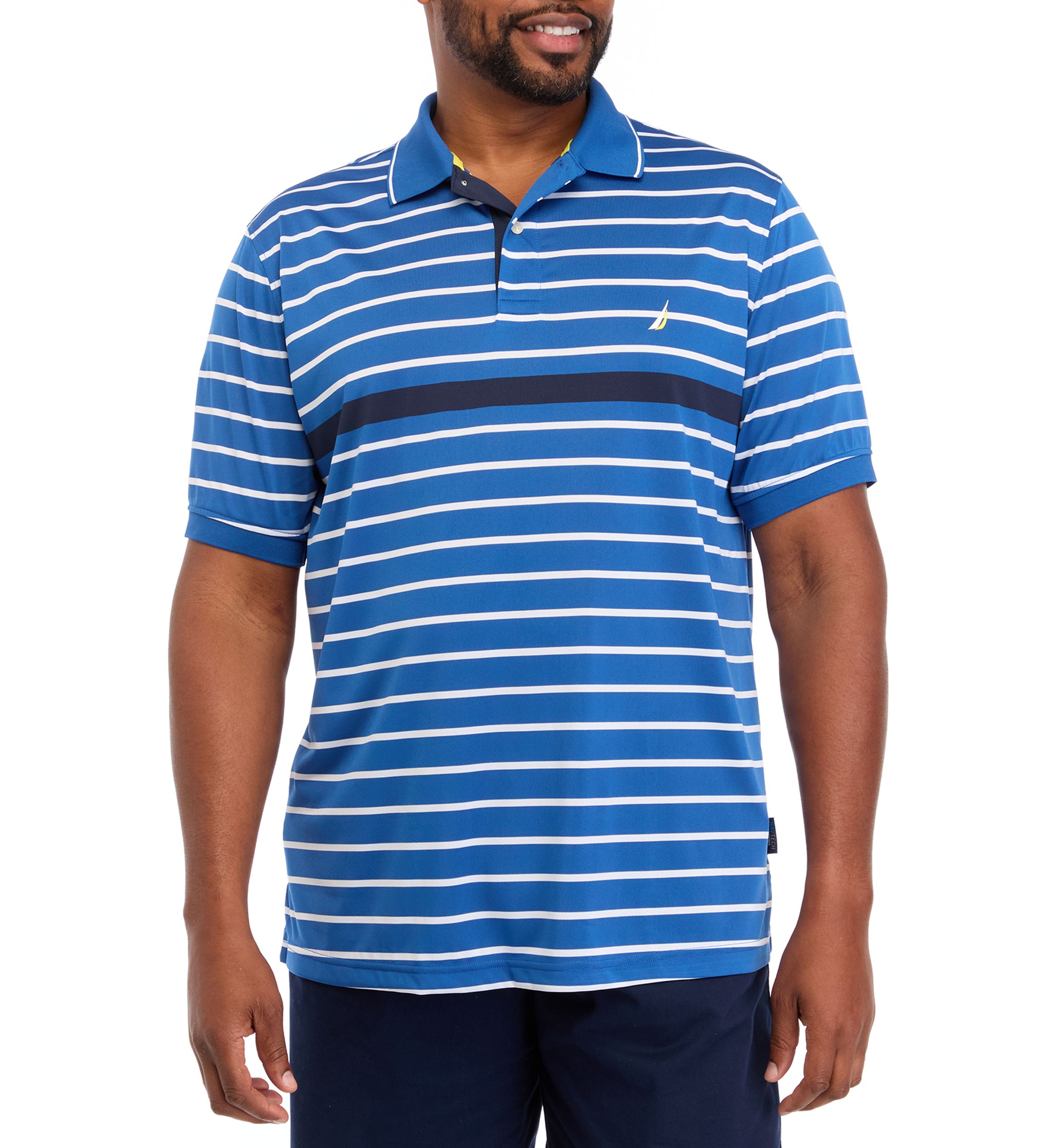 Big & Tall Short Sleeve Navtech Multi Stripe Polo Shirt