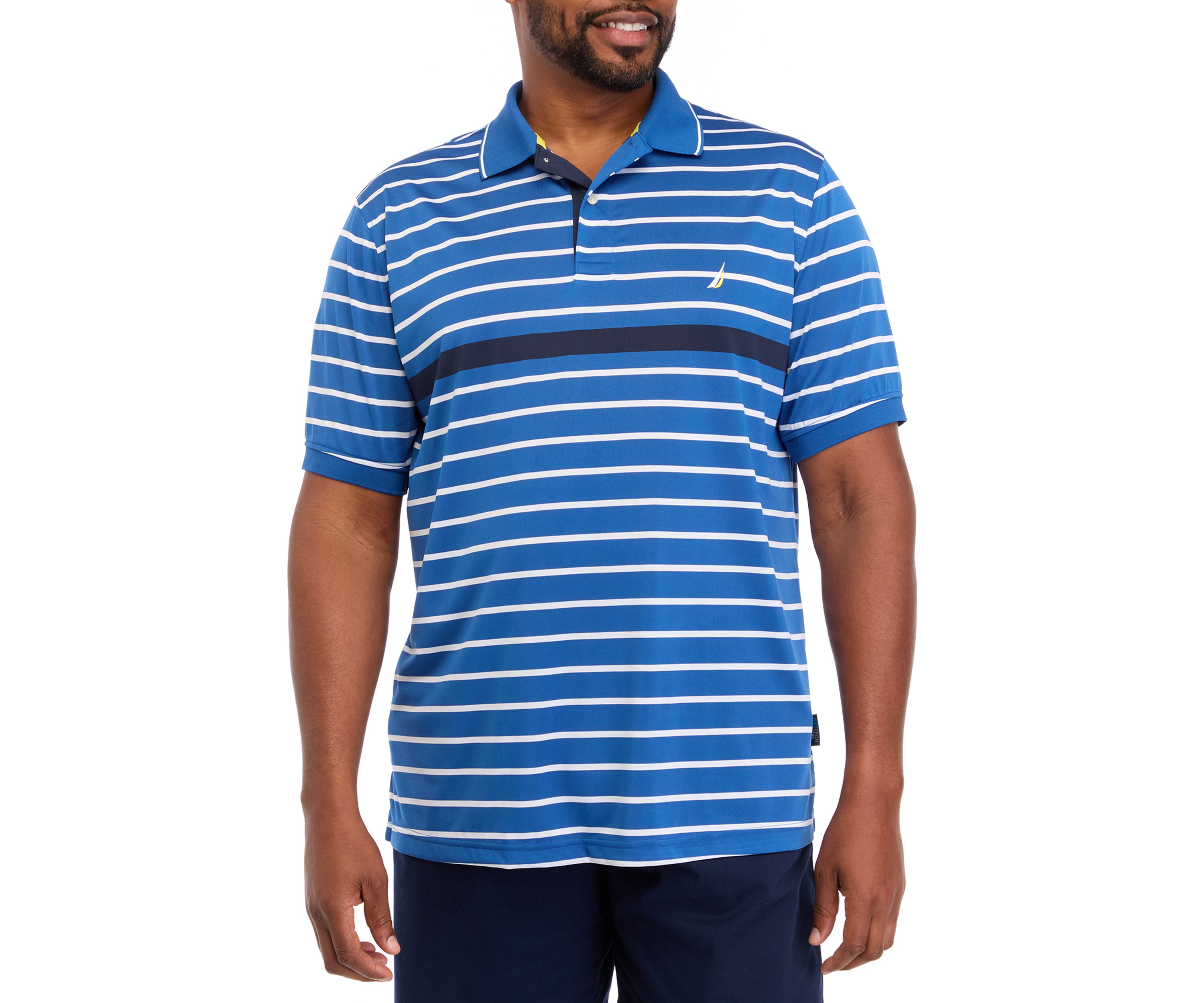 Big & Tall Short Sleeve Navtech Multi Stripe Polo Shirt