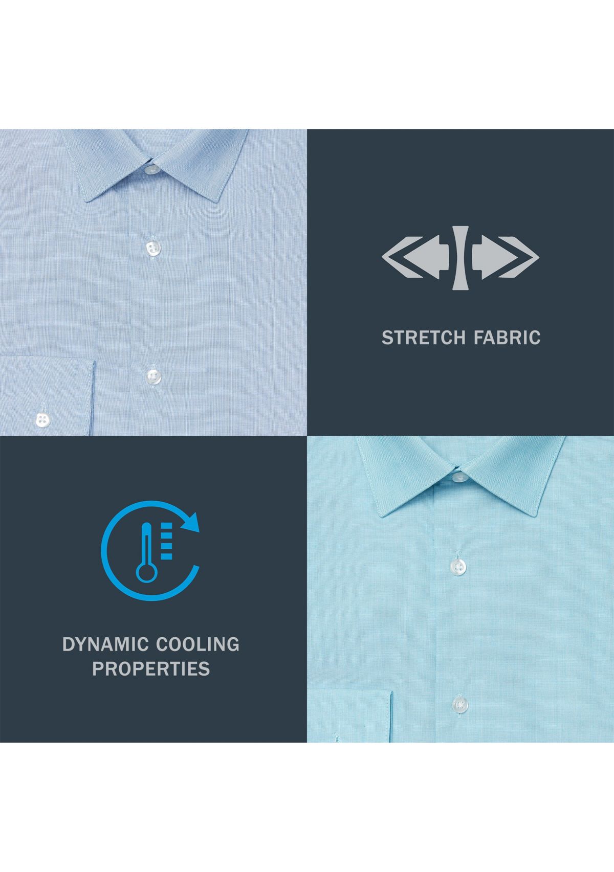 Mens Slim Fit Dynamic Cooling Dress Shirt