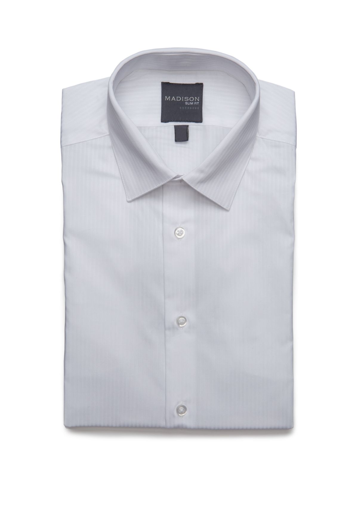 White Textured Dobby Button Down Shirt