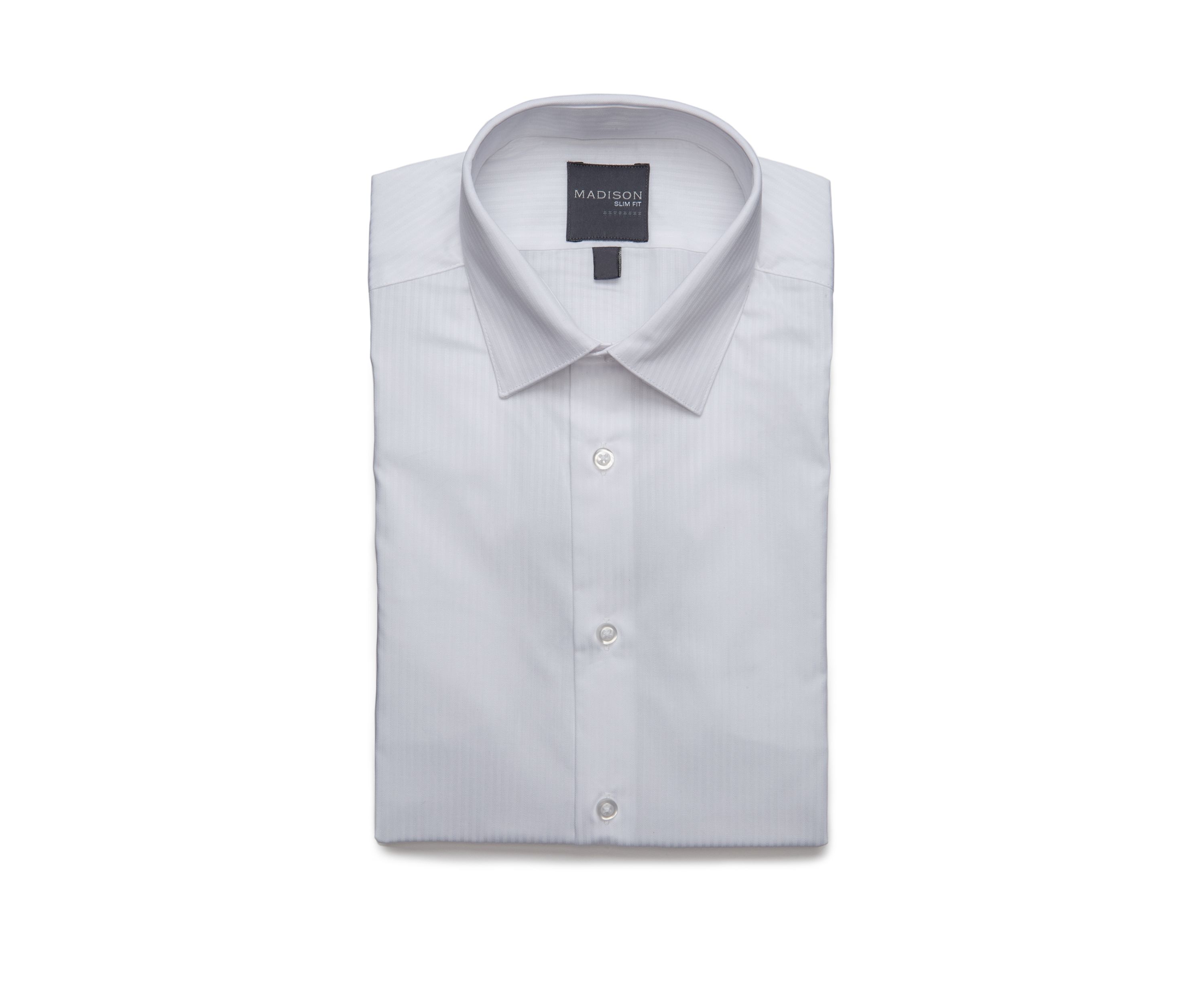 White Textured Dobby Button Down Shirt