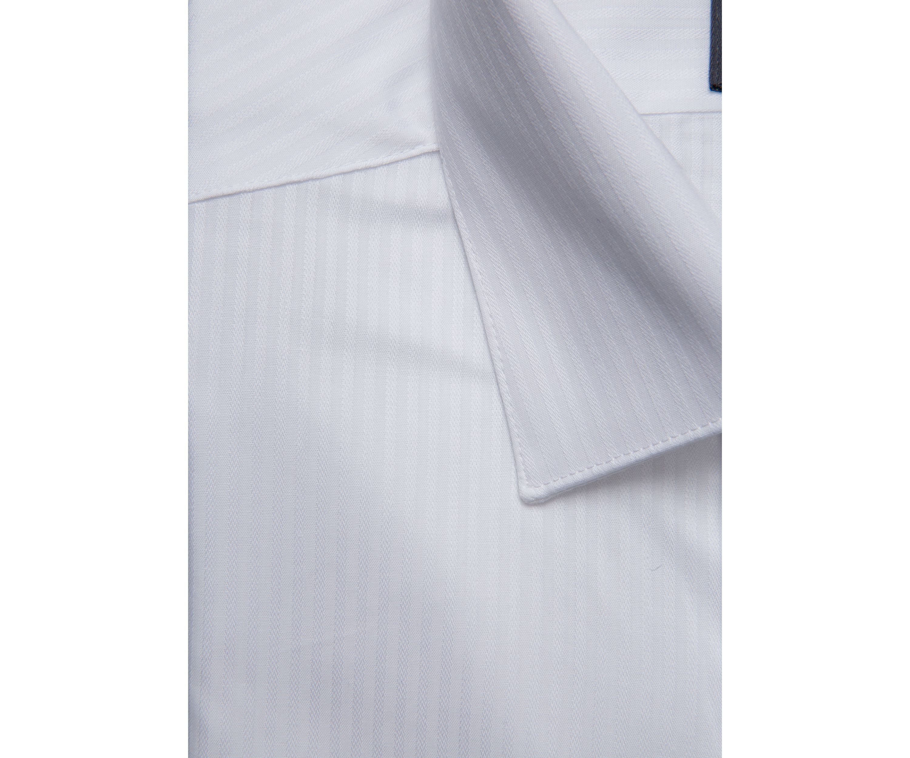 White Textured Dobby Button Down Shirt