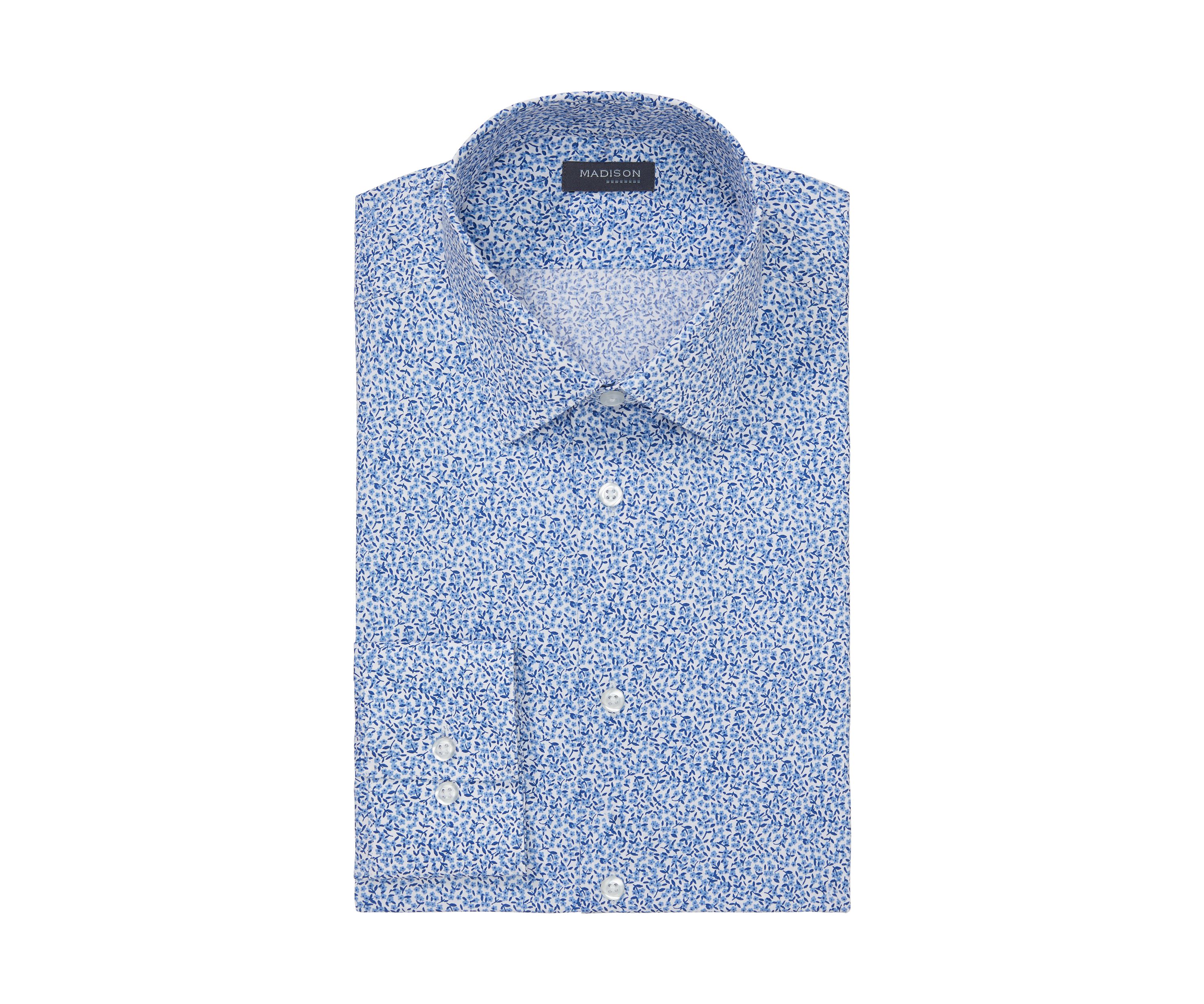 Long Sleeve Slim Floral Dress Shirt