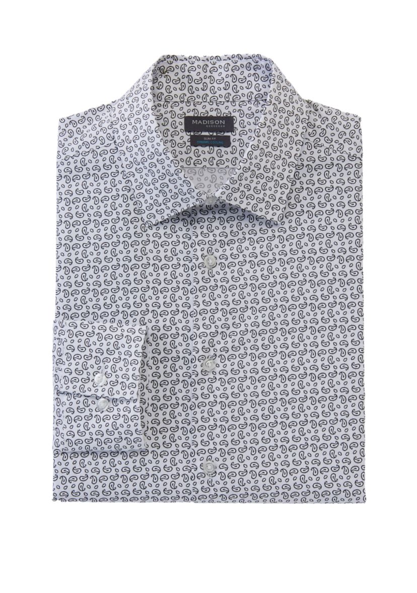 Slim Paisley Print Dress Shirt 