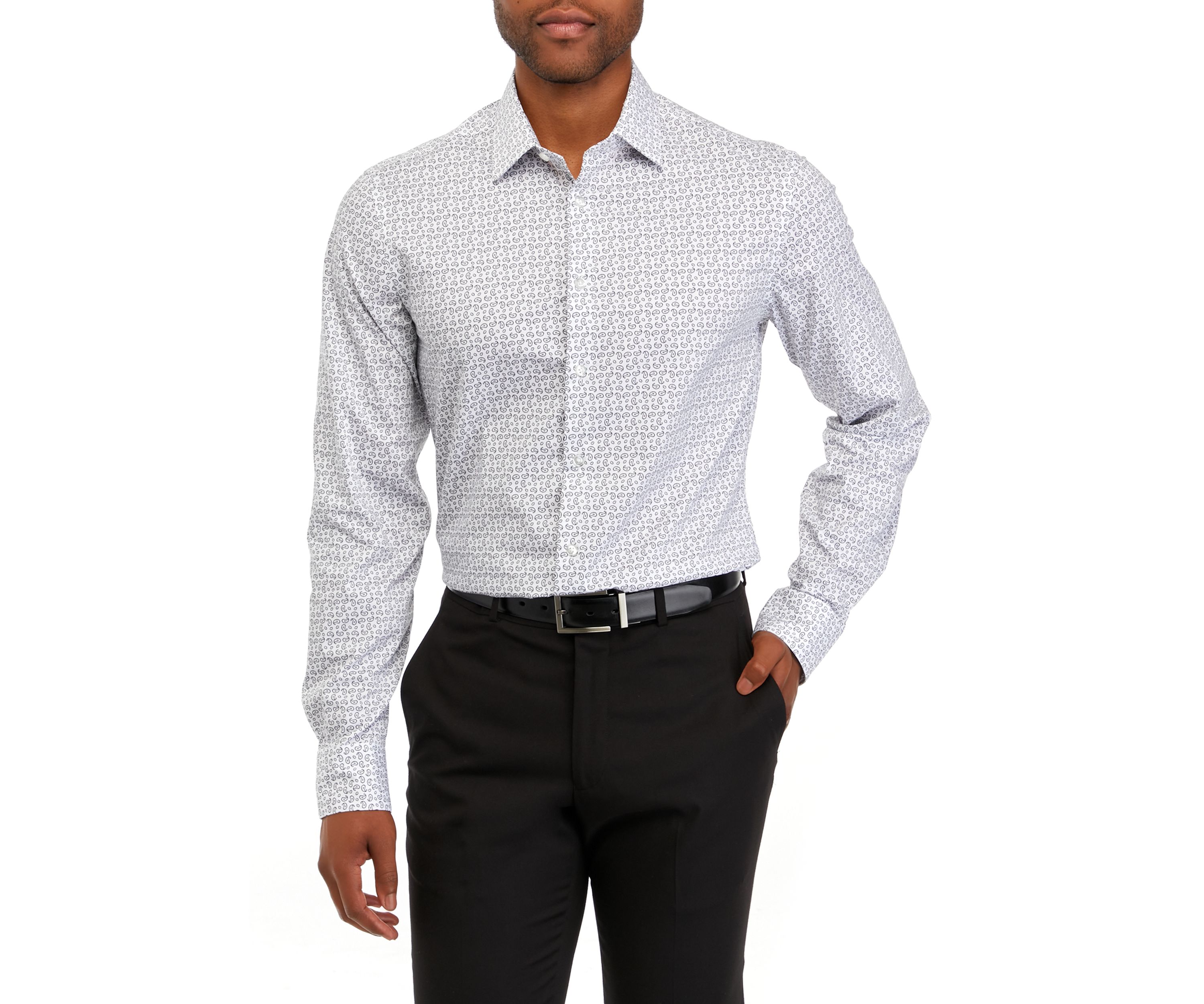Slim Paisley Print Dress Shirt 