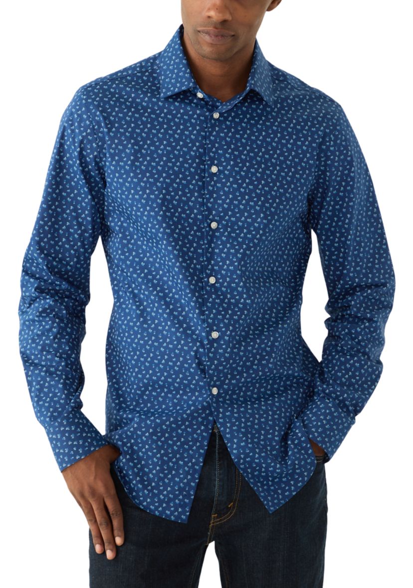 Mens Wrinkle Free Natural Stretch Dress Shirt