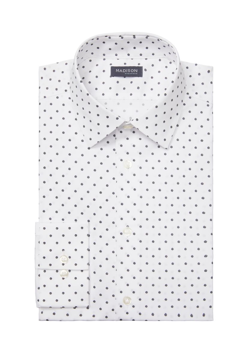 Mens Wrinkle Free Natural Stretch Dress Shirt