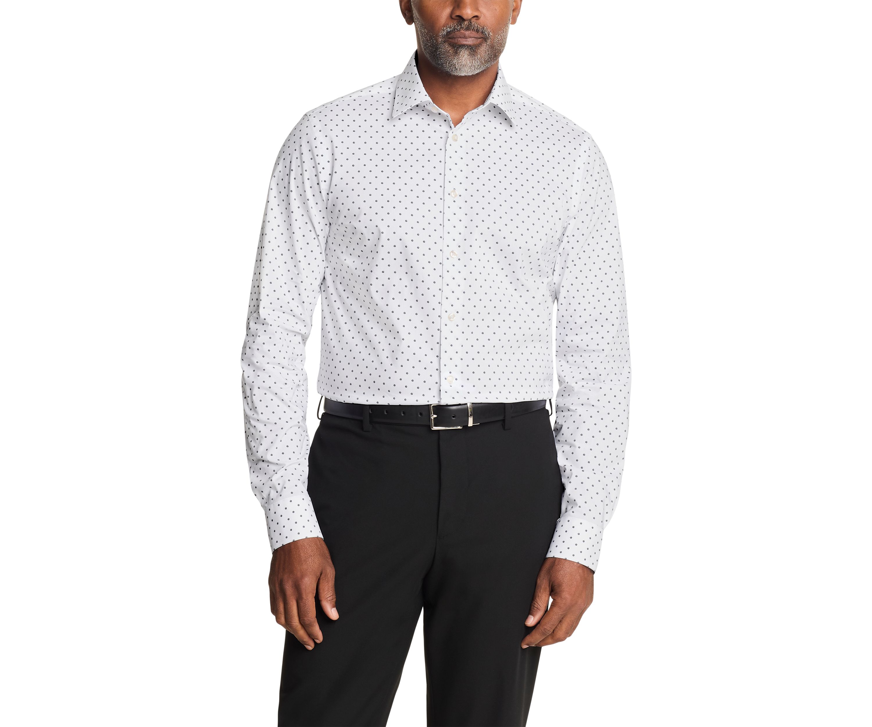 Mens Wrinkle Free Natural Stretch Dress Shirt