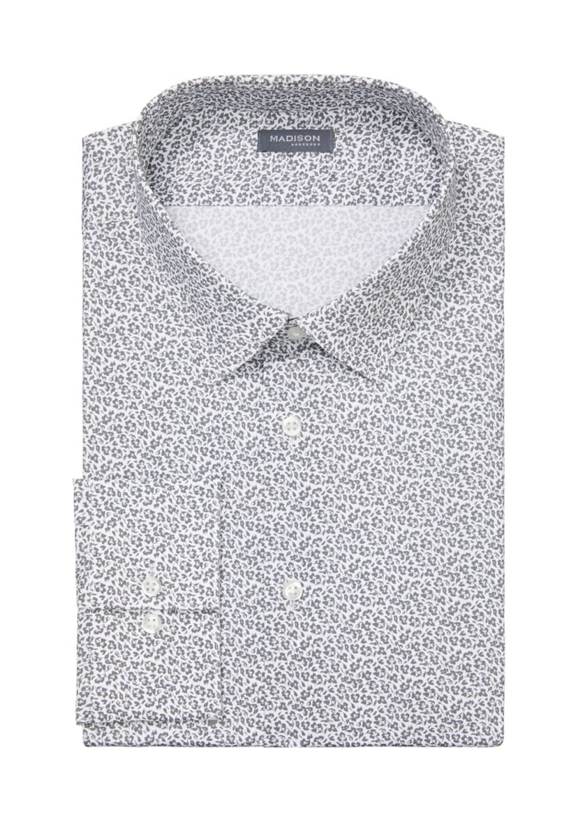 Mens Wrinkle Free Natural Stretch Dress Shirt