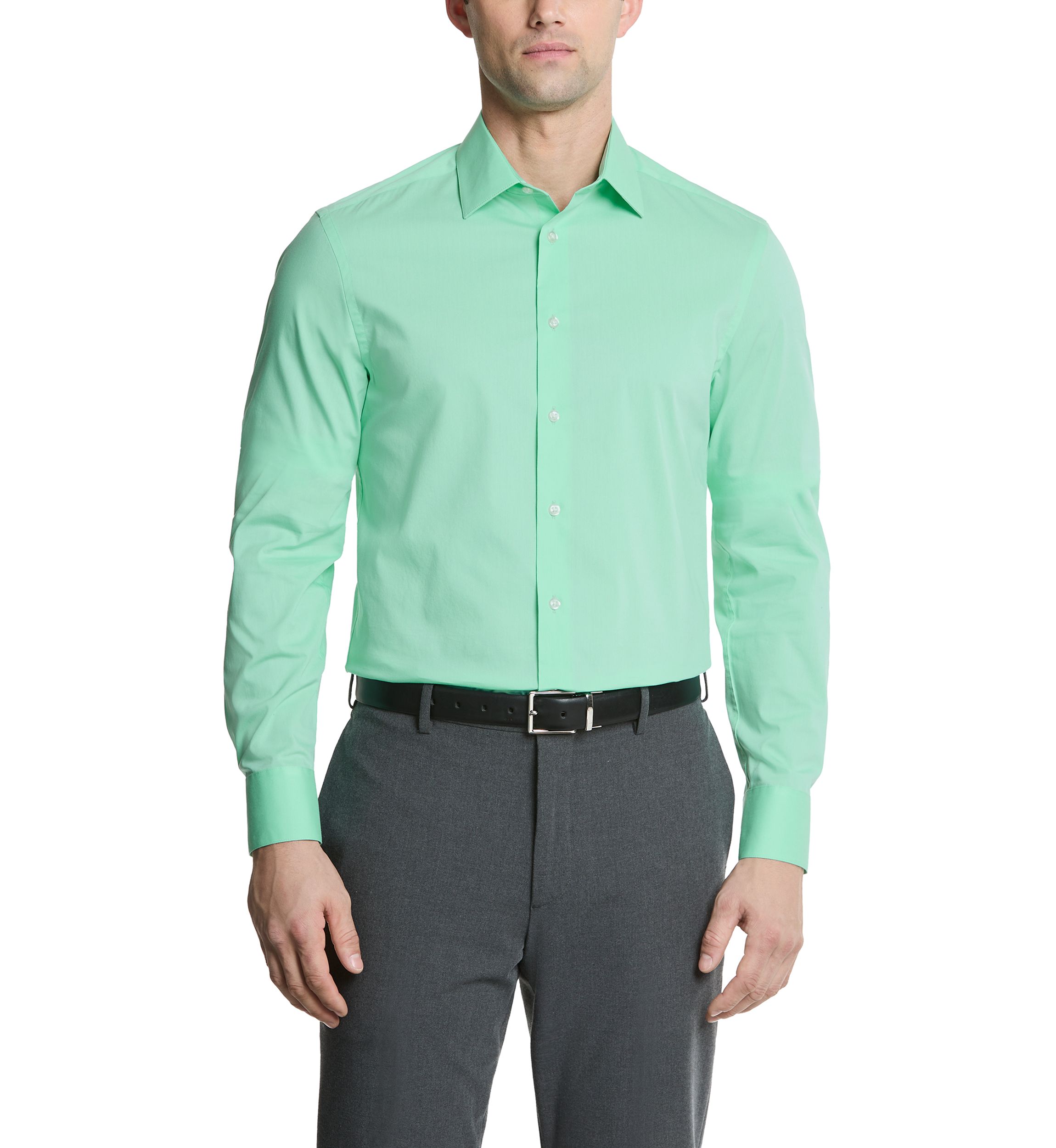 Mens Liquid Soft Stretch Slim Fit Dress Shirt