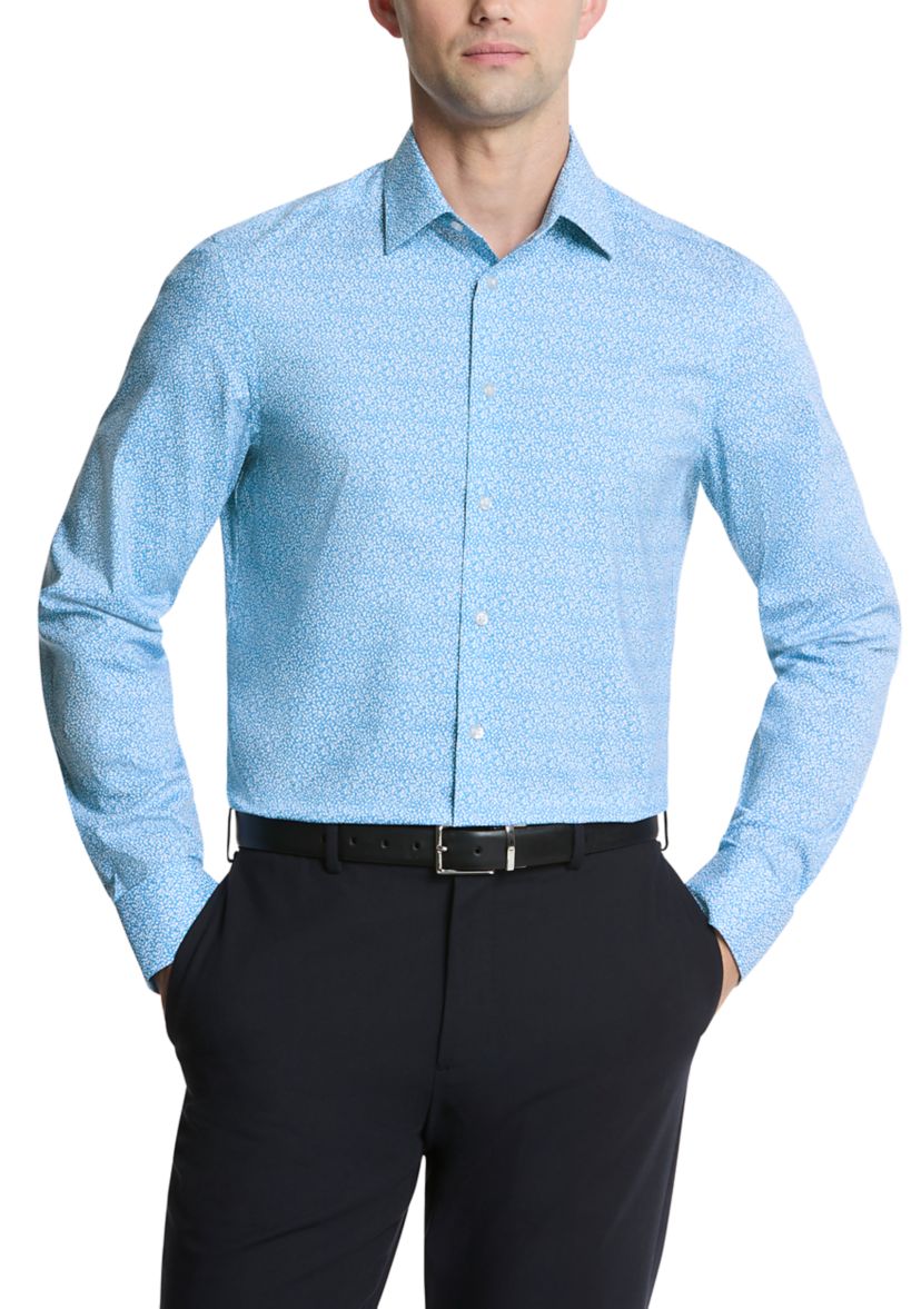 Mens Liquid Soft Stretch Slim Fit Dress Shirt