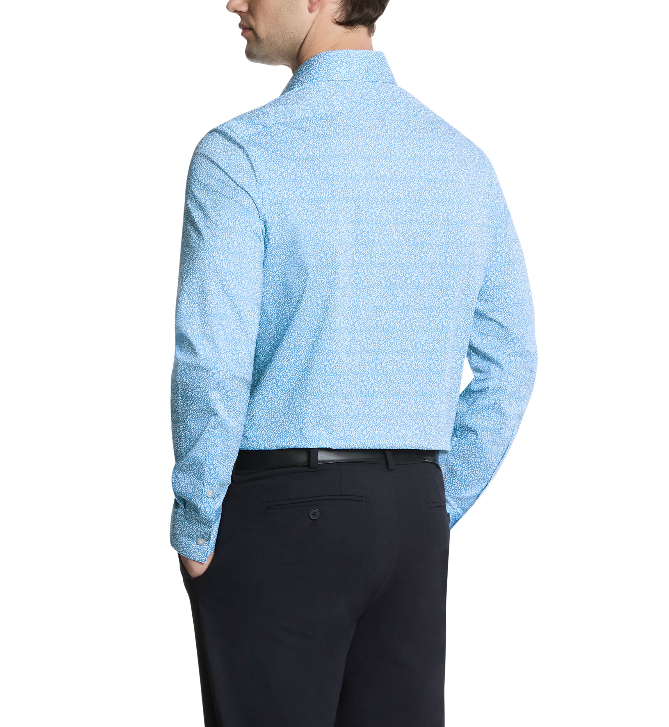 Mens Liquid Soft Stretch Slim Fit Dress Shirt