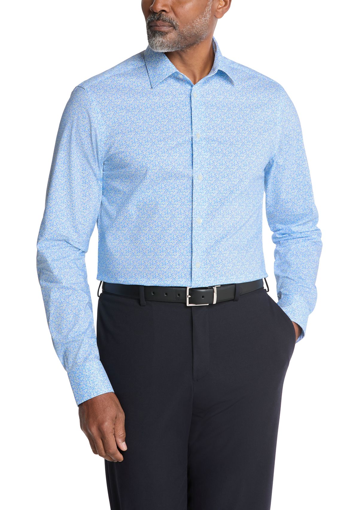 Mens Liquid Soft Stretch, Slim Fit Dress Shirt 