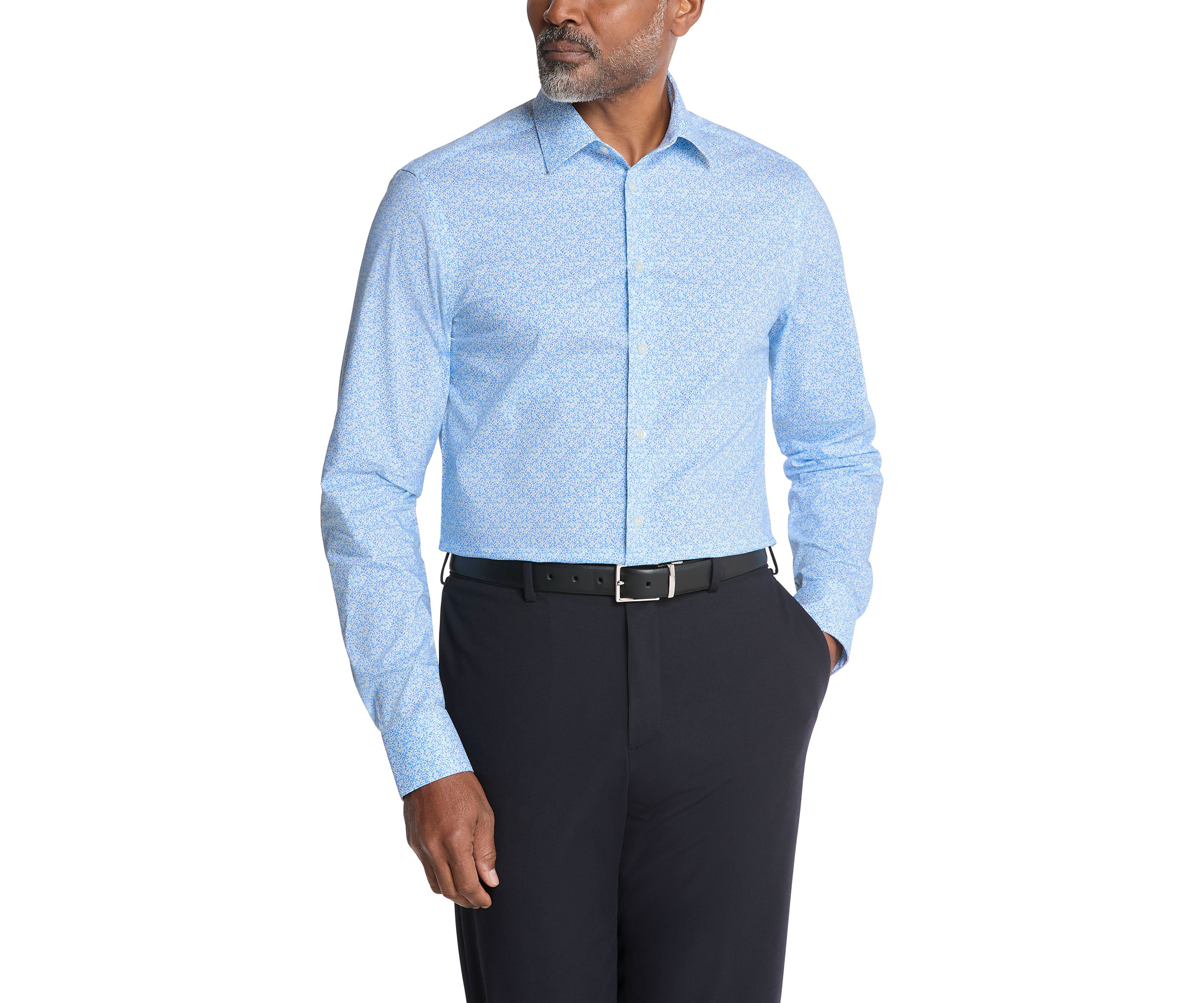 Mens Liquid Soft Stretch, Slim Fit Dress Shirt 