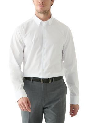 Madison Men's Liquid Soft Stretch, Slim Fit Dress Shirt, White, 15 - 15.5 32/33, Cotton