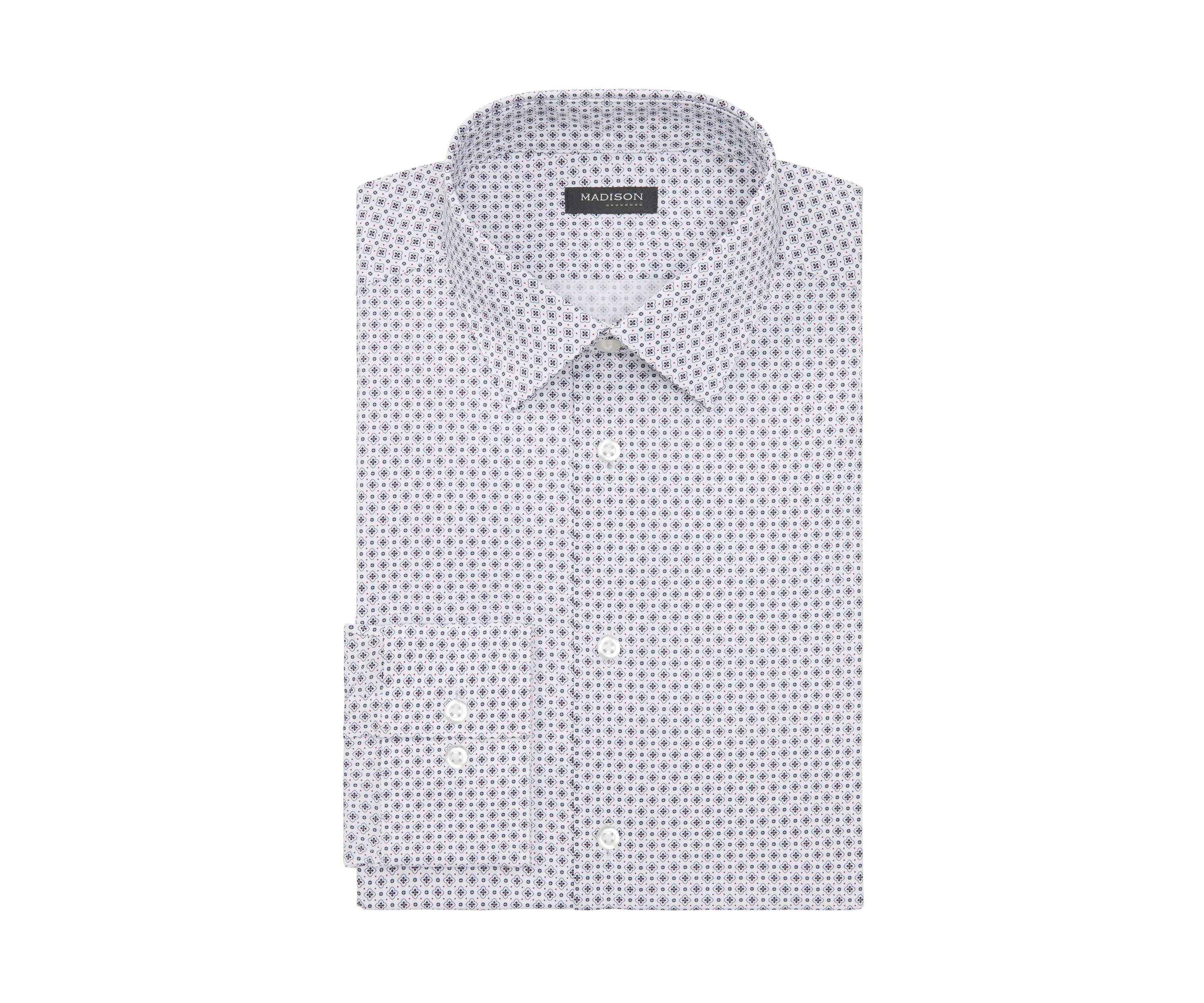 Mens Long Sleeve Slim Printed Shirt