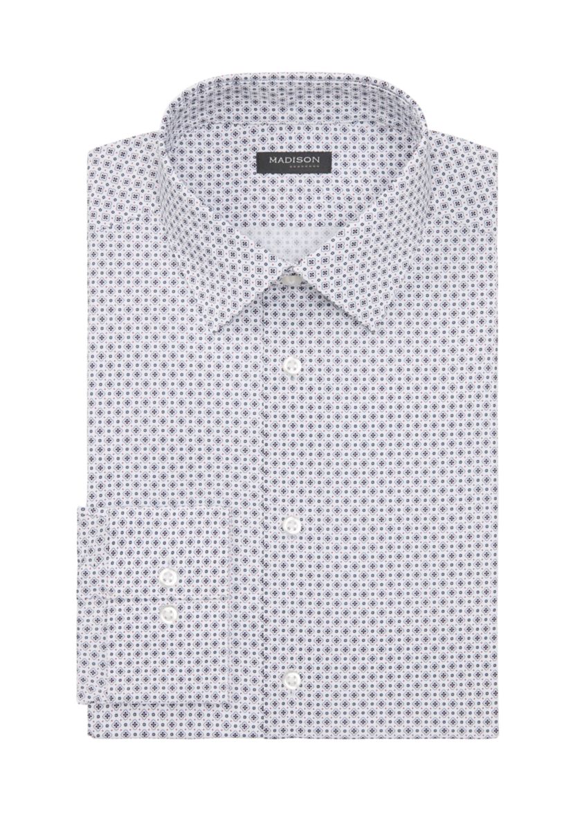 Mens Long Sleeve Slim Printed Shirt