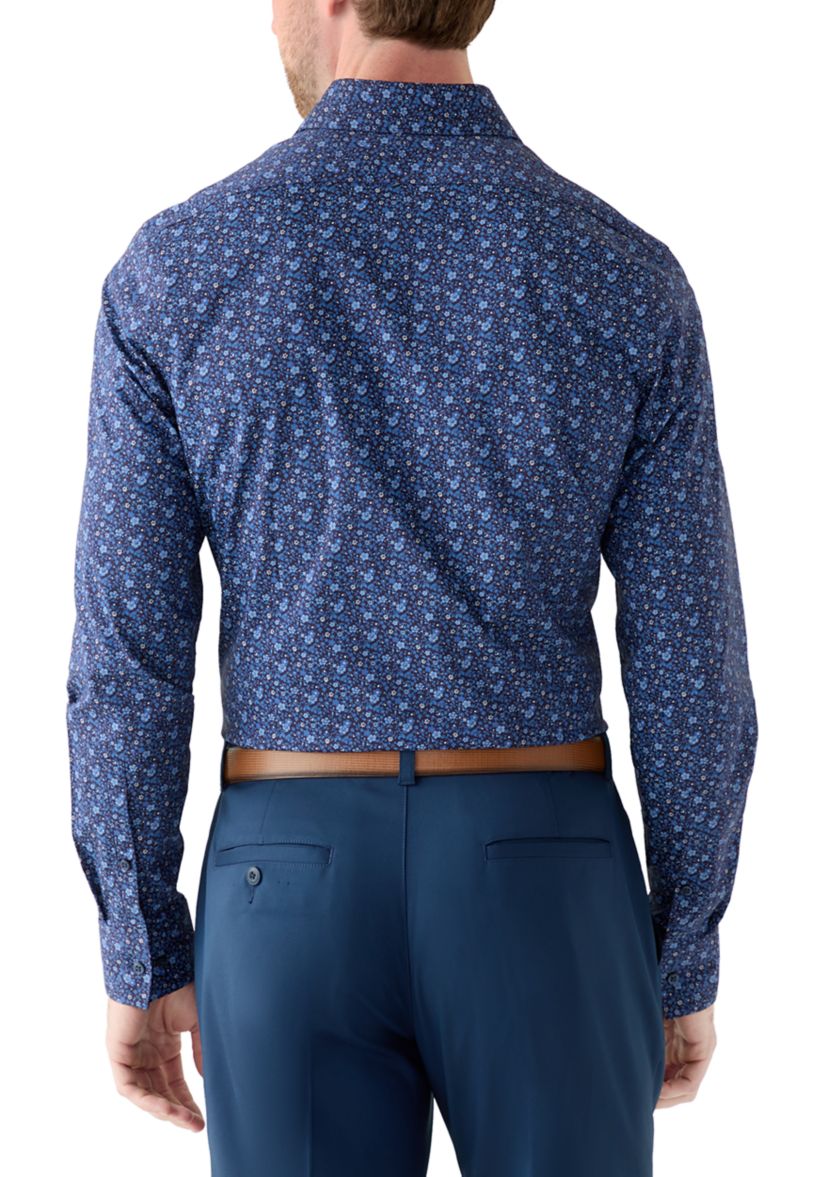 Mens Slim Fit Printed Button Down Shirt